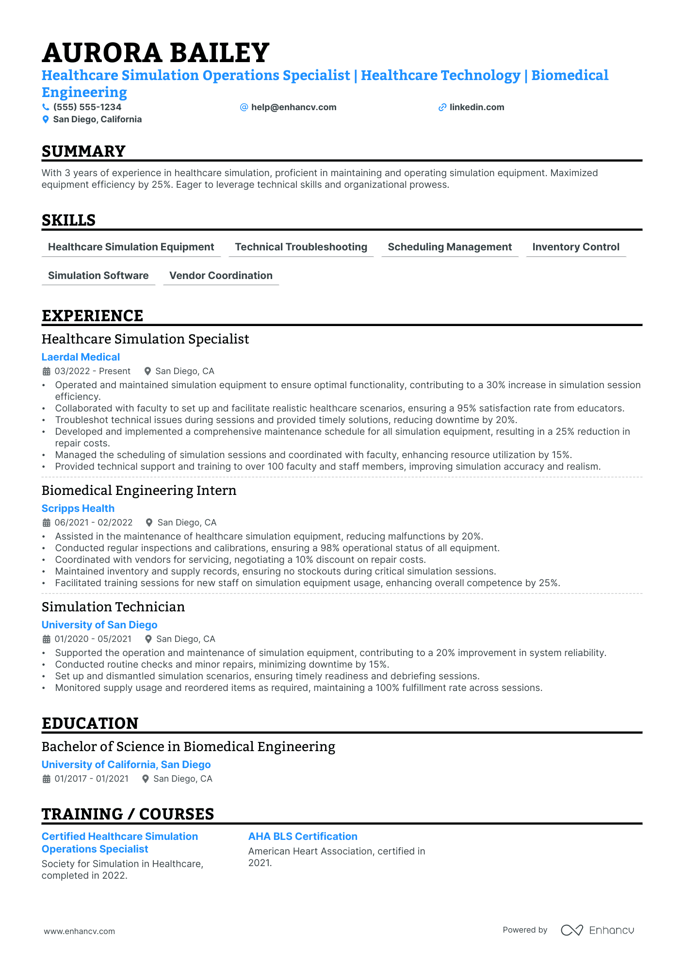 Healthcare Operations Specialist resume example