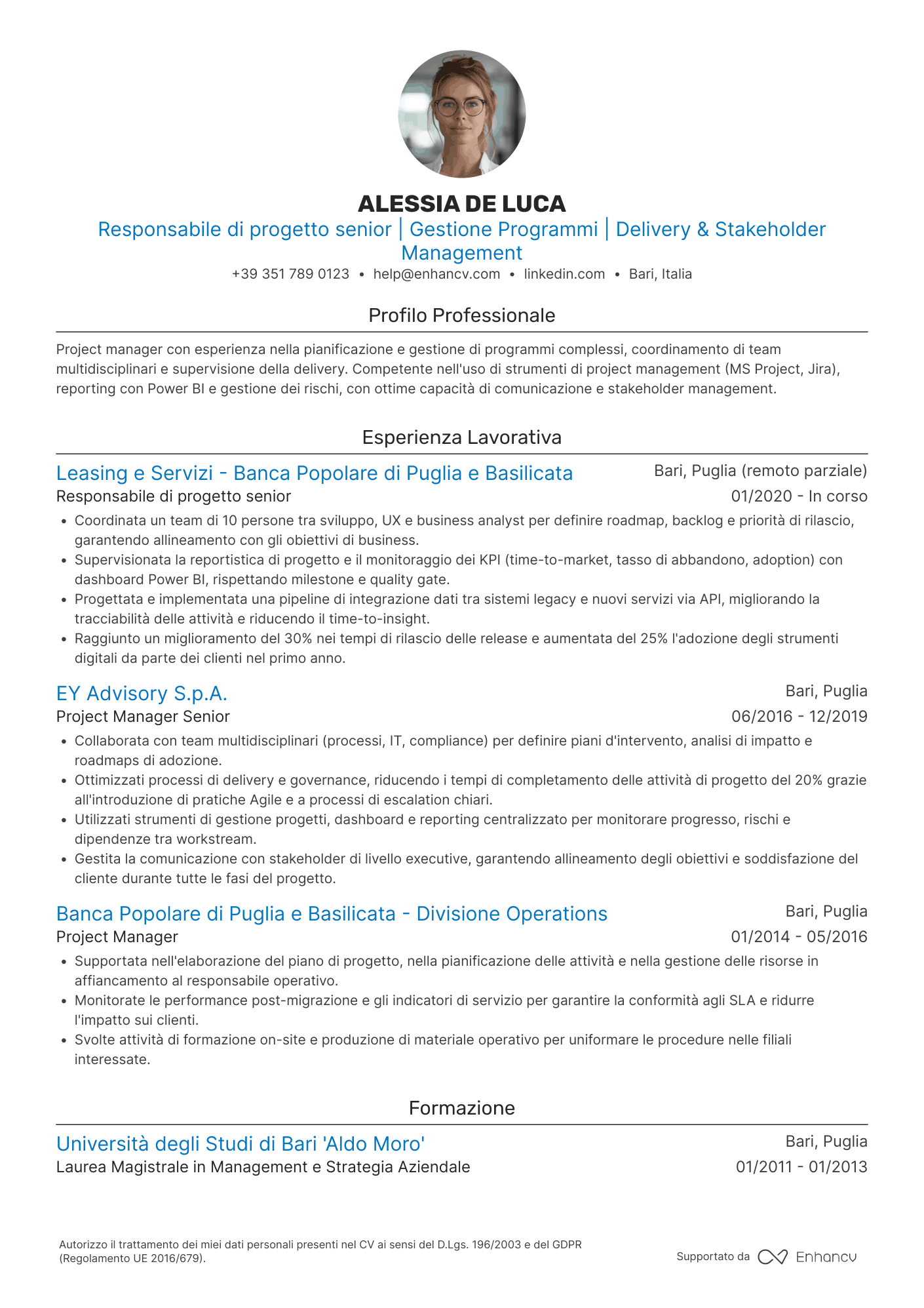 Ivy League — Modelli di CV gratuiti