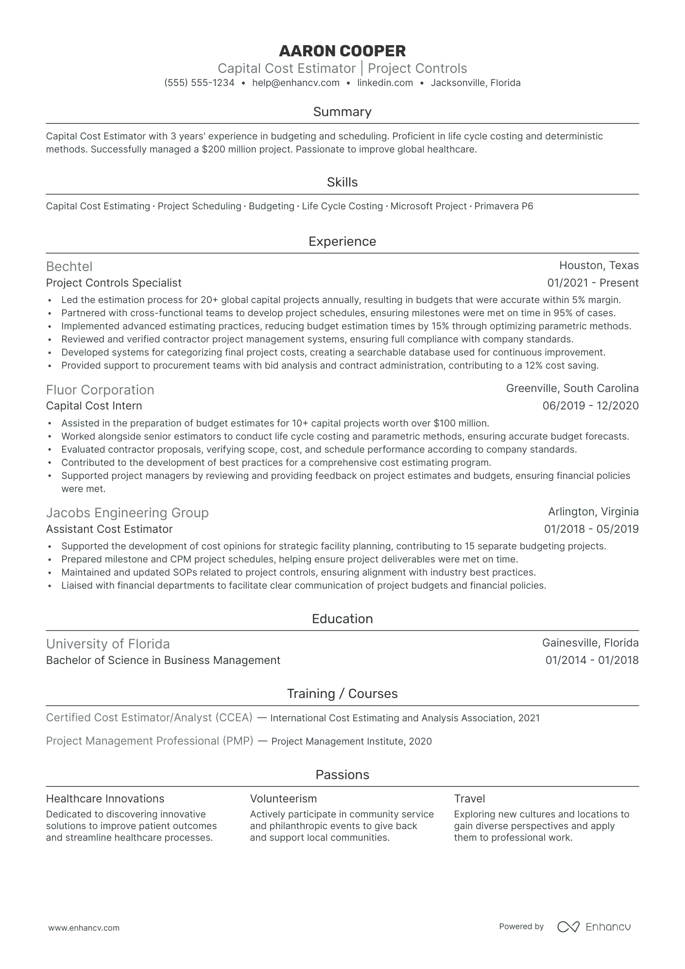 Estimation Engineer Project Lead resume example