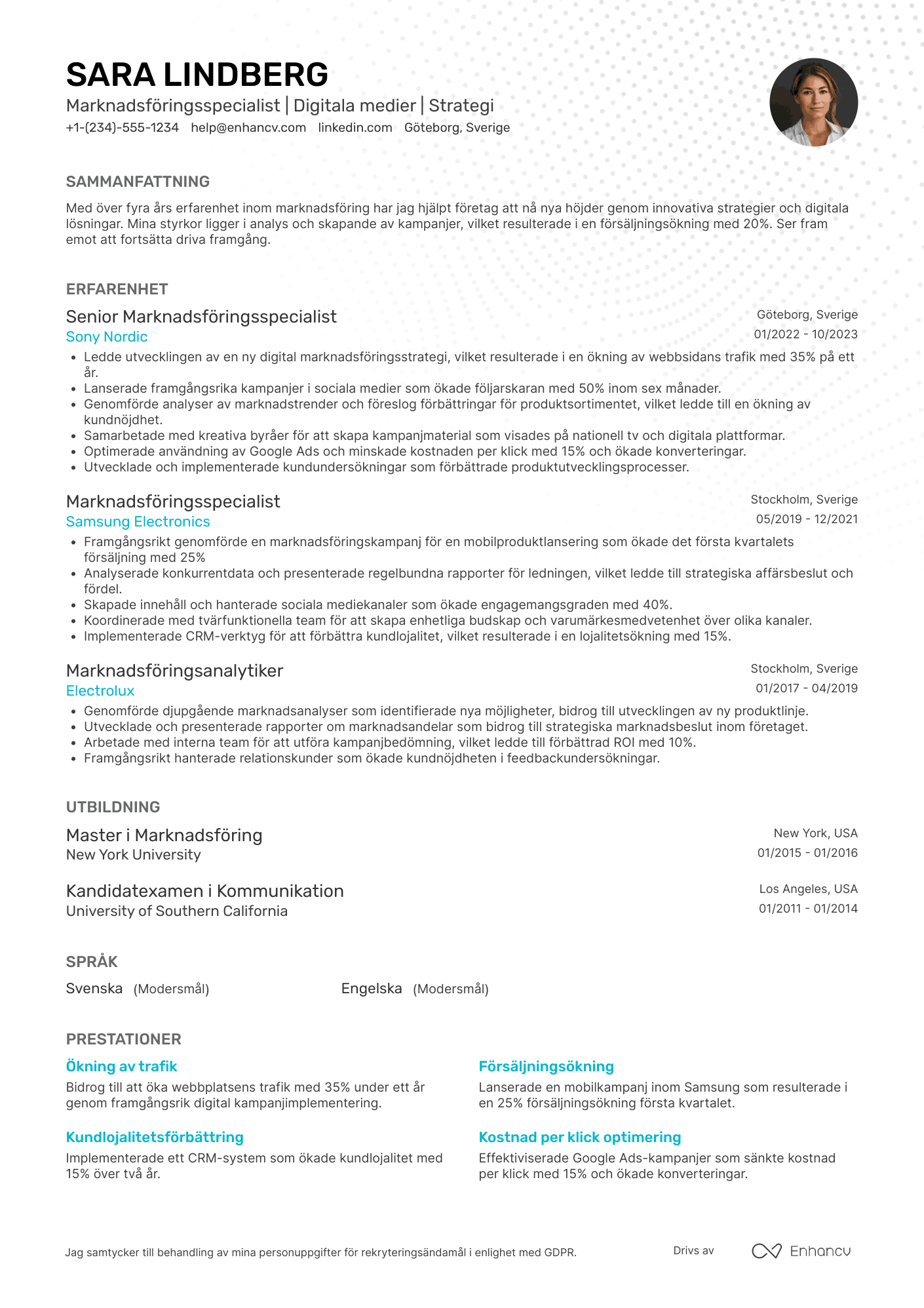 Marknadsföring CV