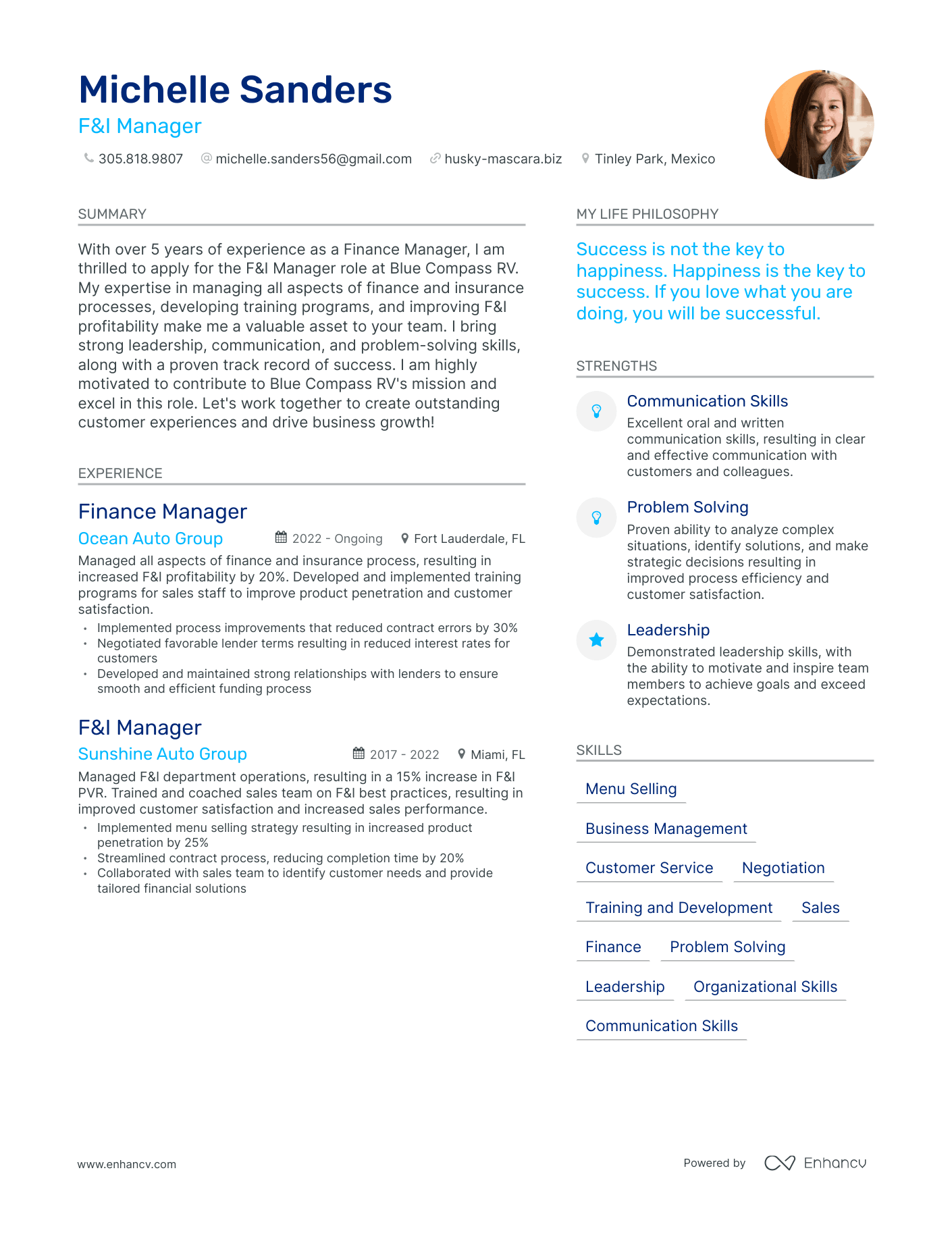 3 F&I Manager Resume Examples & HowTo Guide for 2023