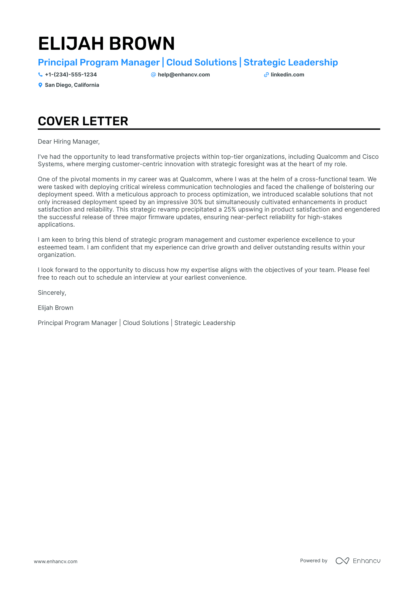 Microsoft Program Manager cover letter