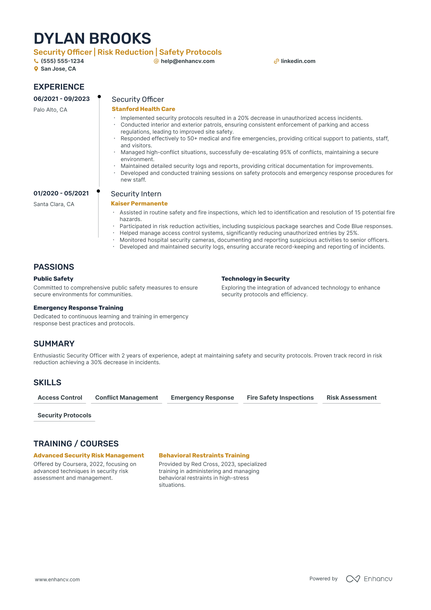 Event Security Guard Resume Example Resume Example