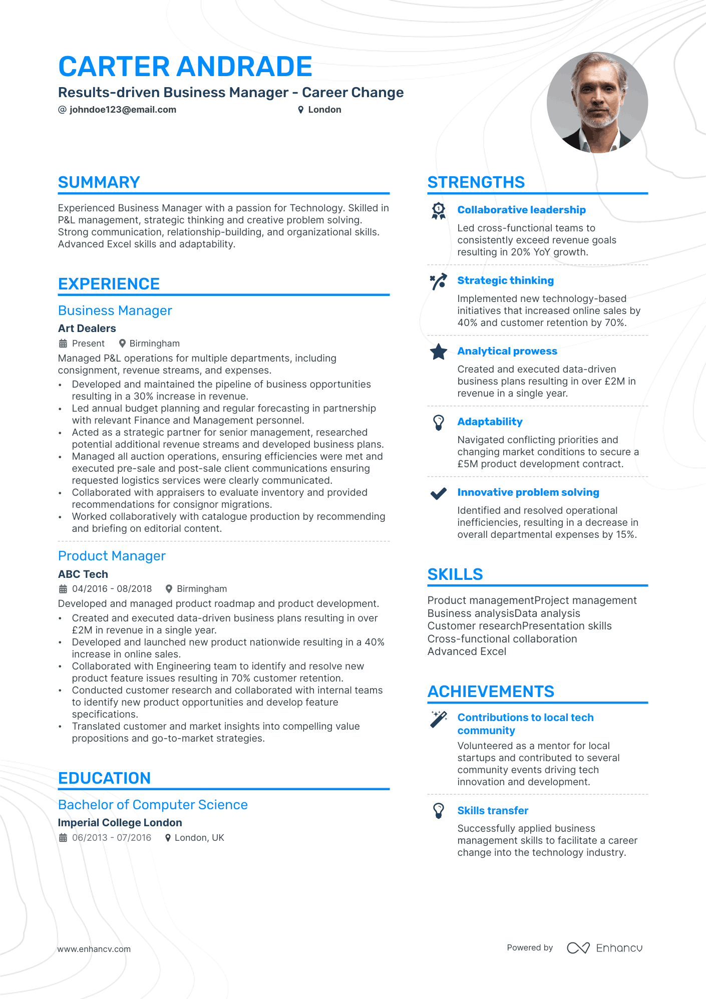 3 Business Manager CV Examples For 2024   Image 