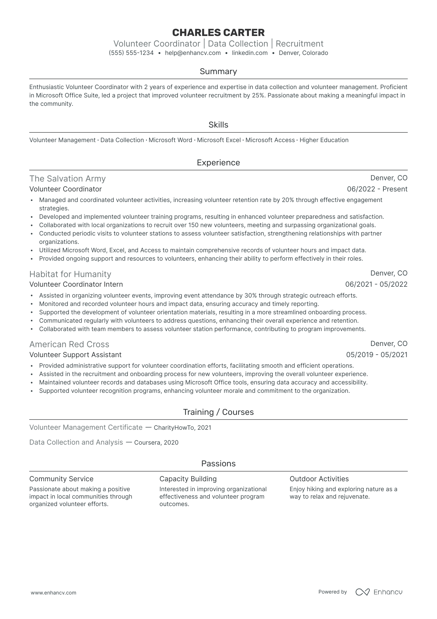 Volunteer Program Coordinator Resume Example Resume Example