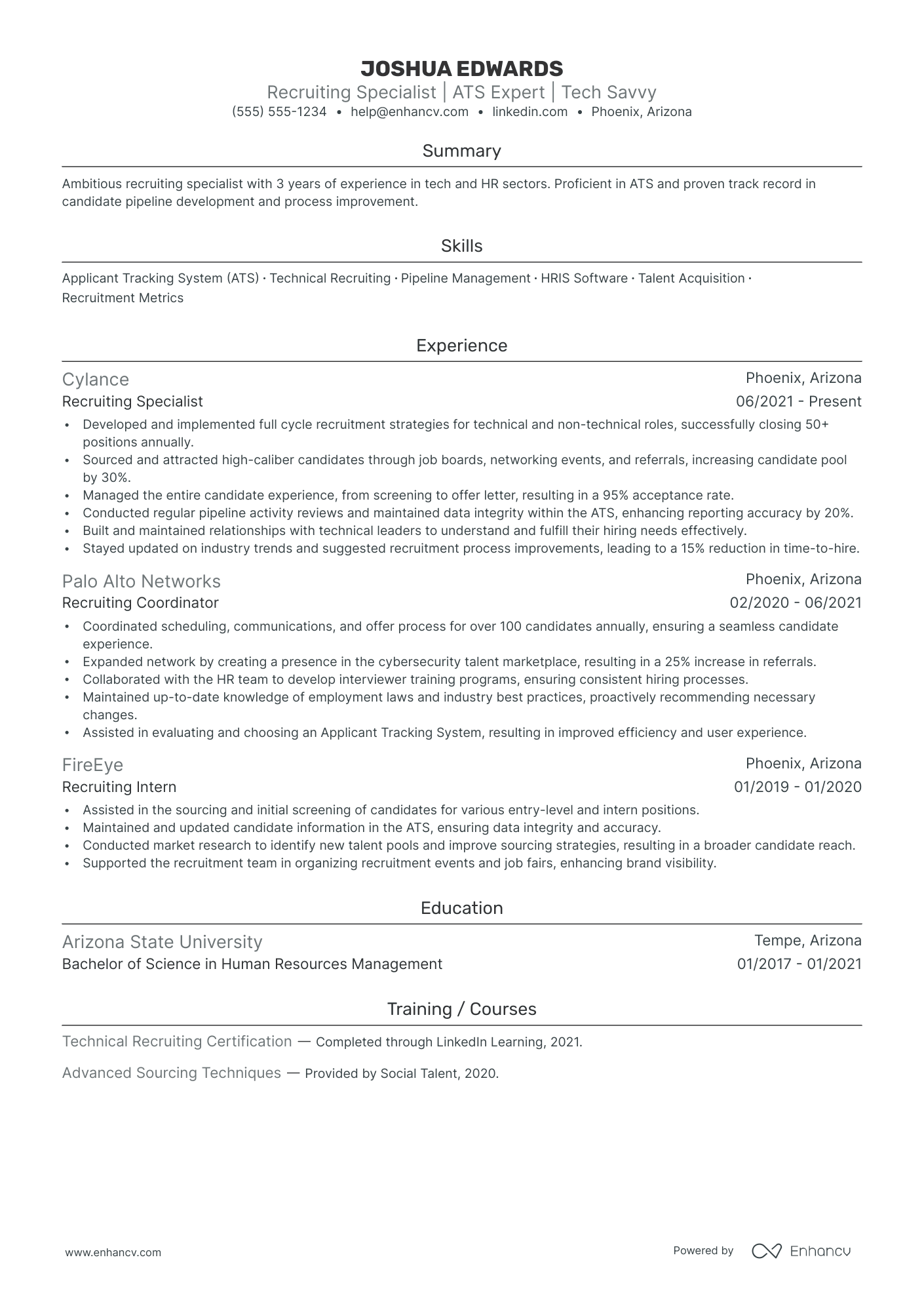 Senior Recruiter Resume Example Resume Example