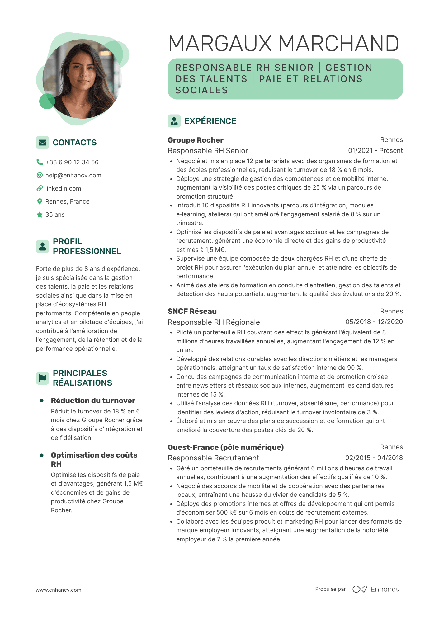 Contemporain — Modèles de CV gratuits