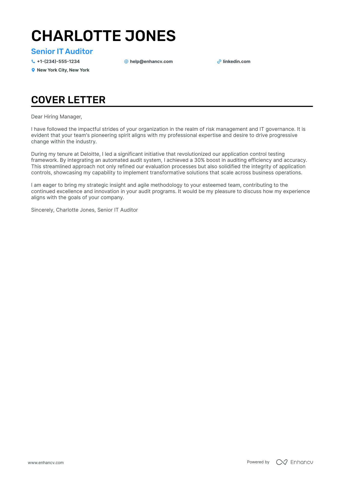 Big 4 Accounting cover letter