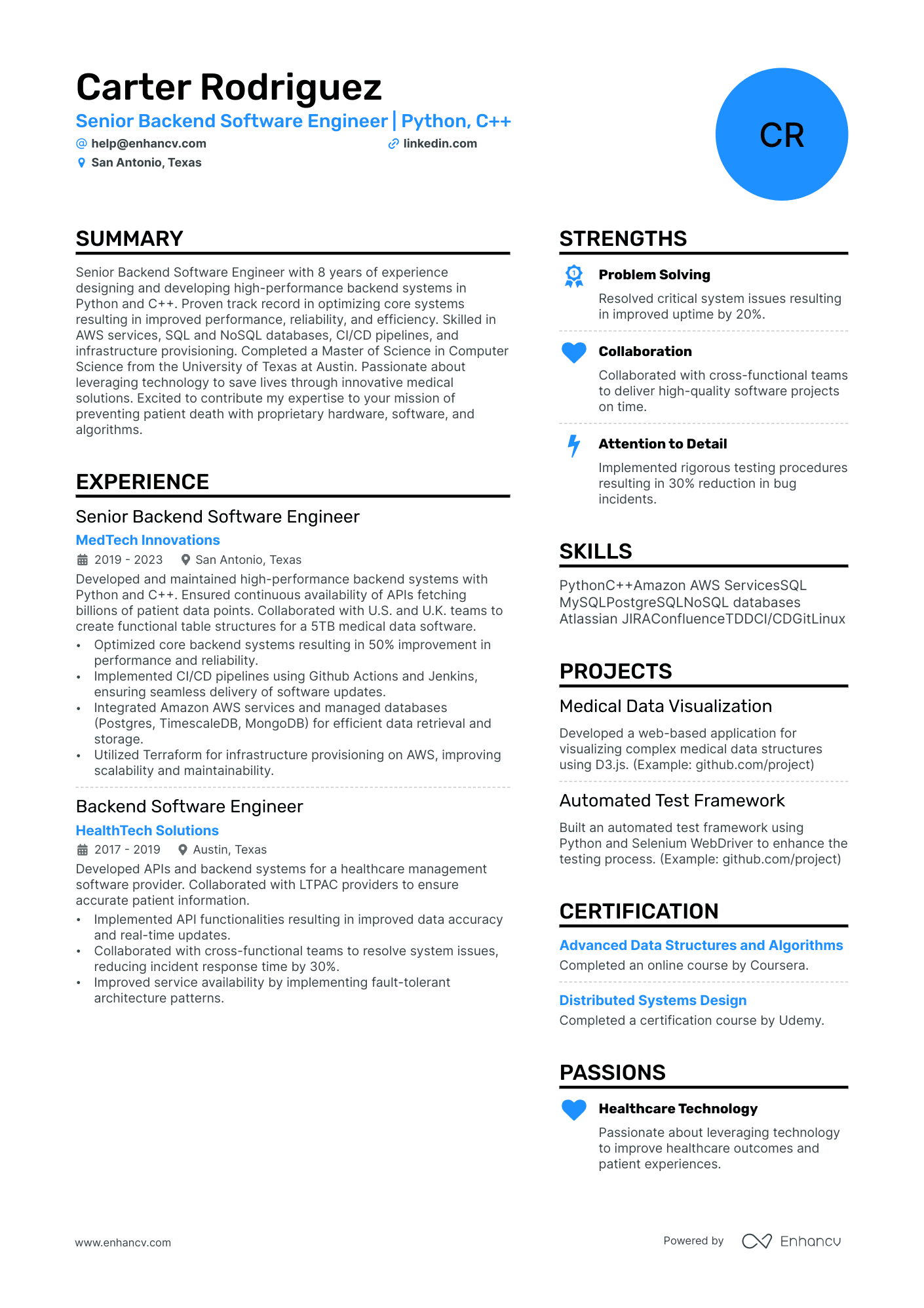 Tech Lead resume example