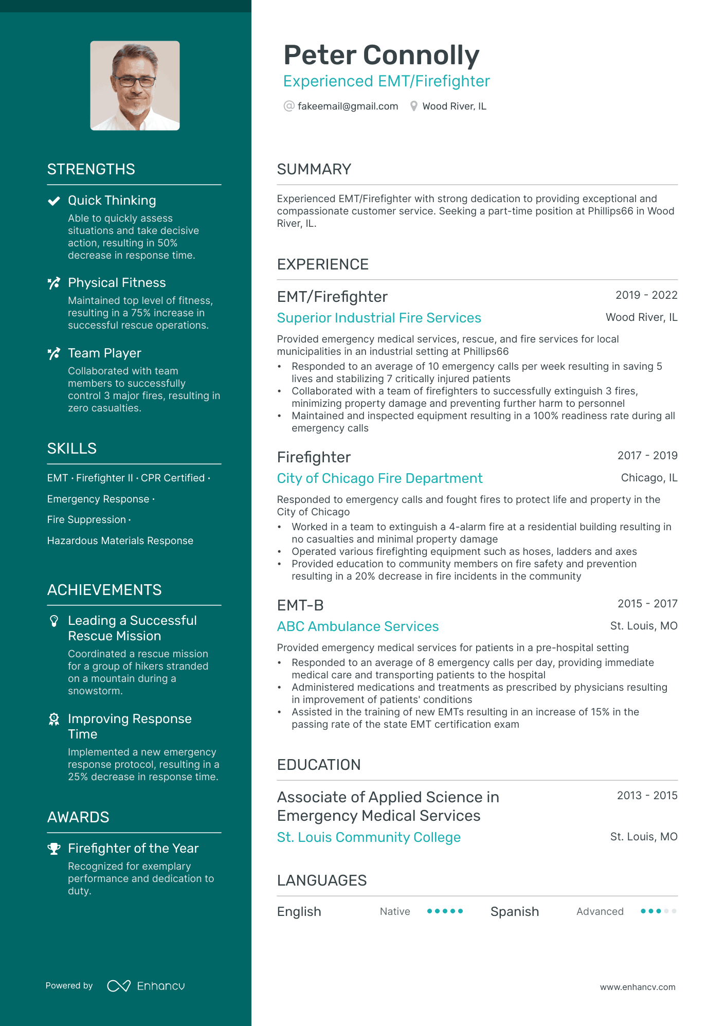 firefighter resume example