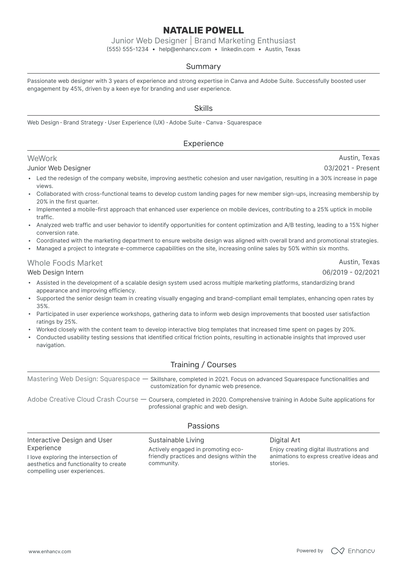 Senior Web Designer Resume Example Resume Example