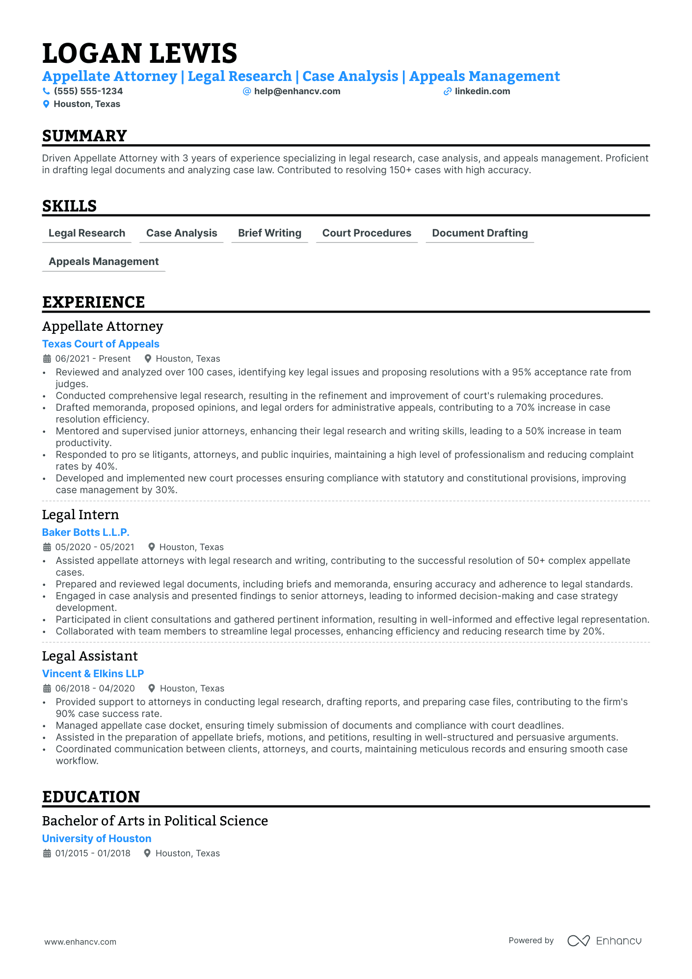 Associate Attorney resume example