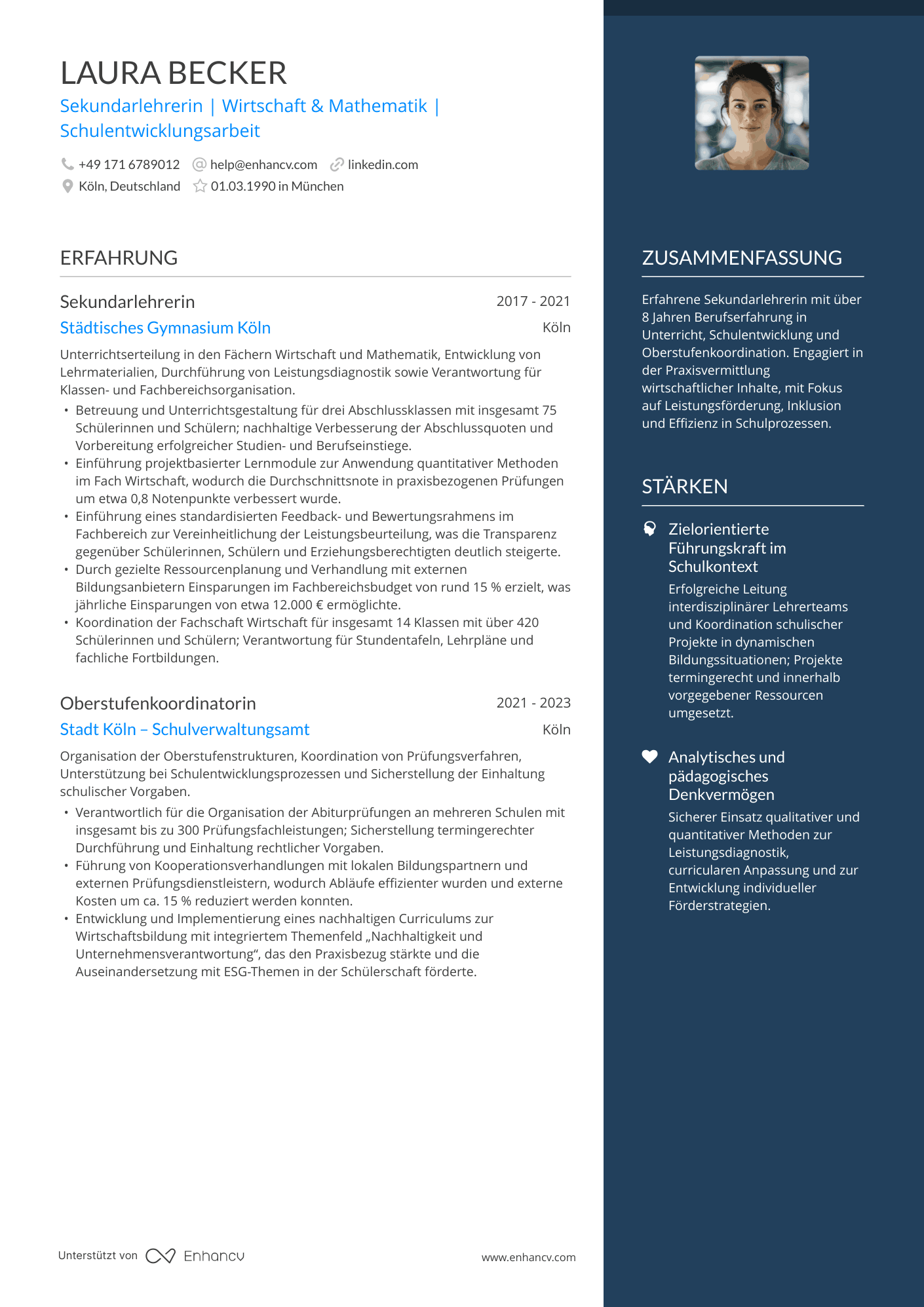 Elegant — Kostenlose Lebenslaufvorlagen