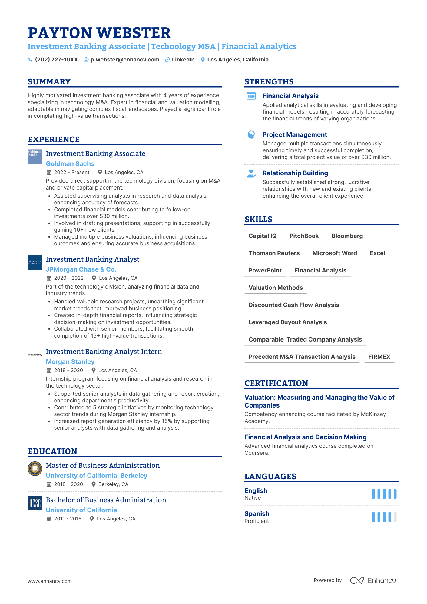 A double column timeline resume template with company logos