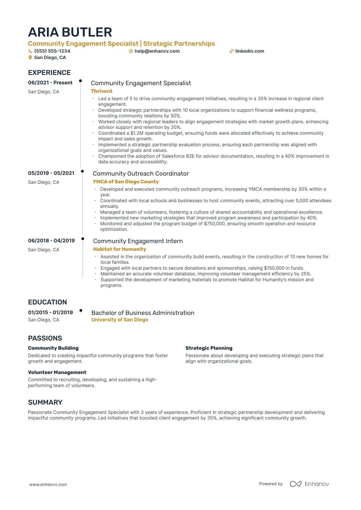 Client Engagement Manager resume example