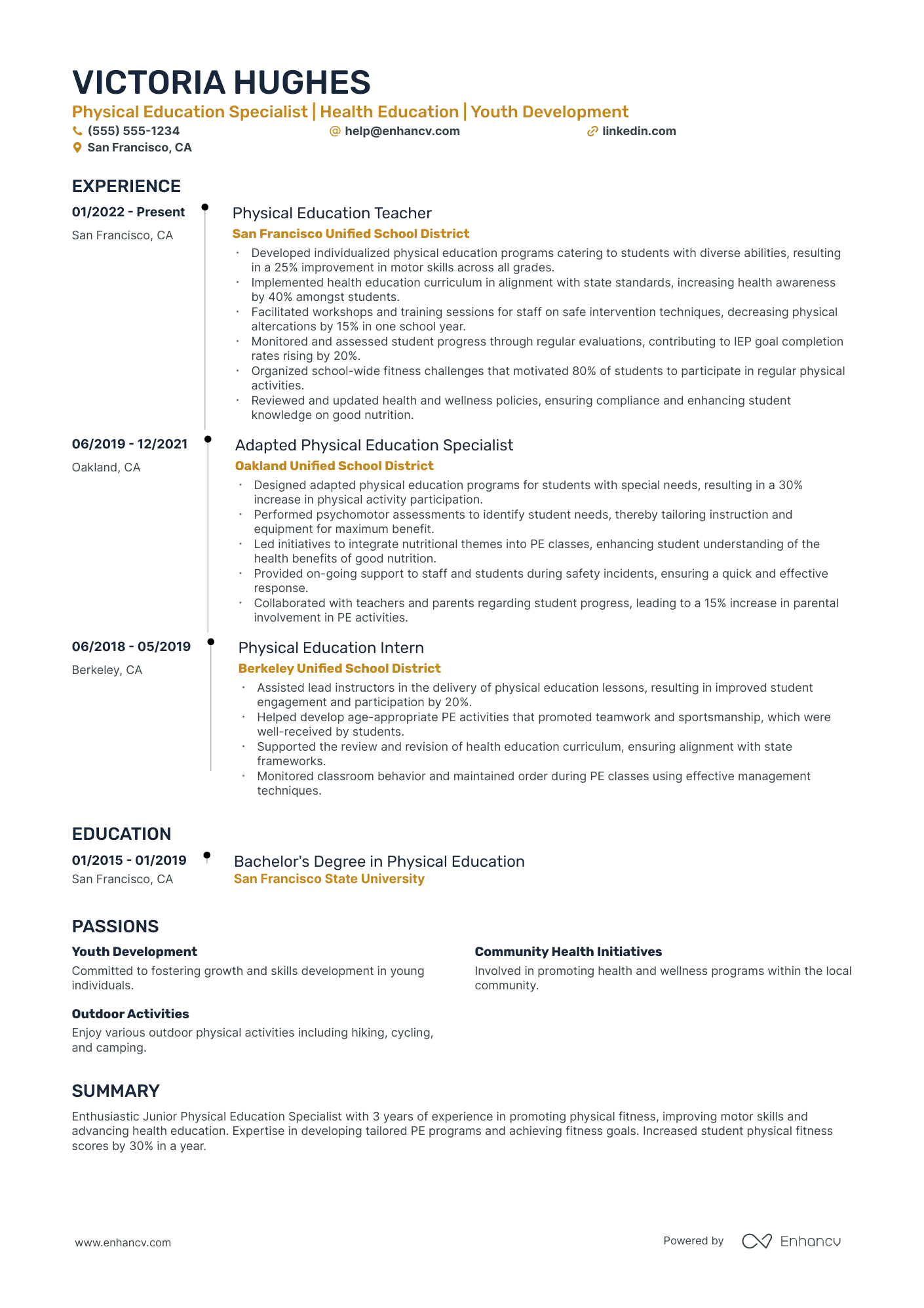 Physical Education Teacher Resume Example Resume Example