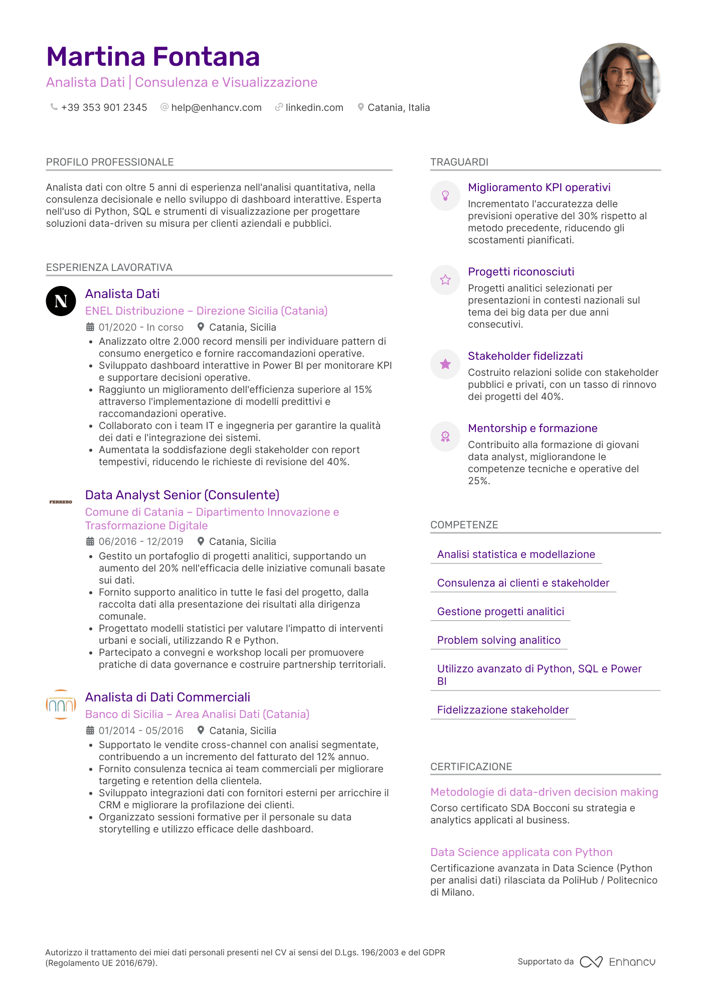 Moderno — Modelli di CV gratuiti