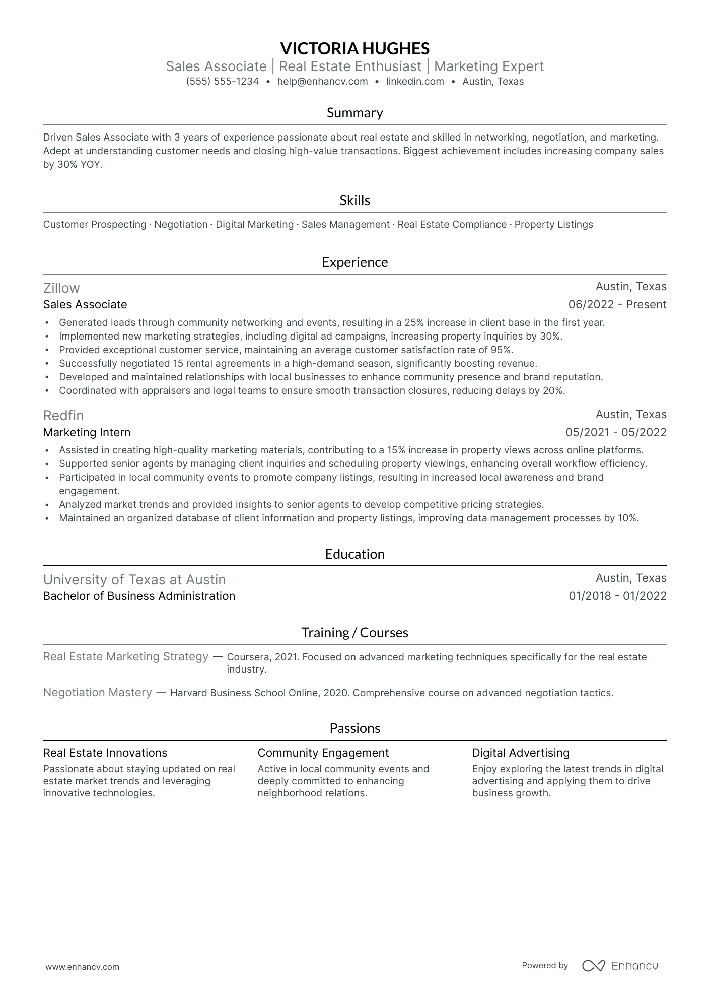 Real Estate Agent resume example