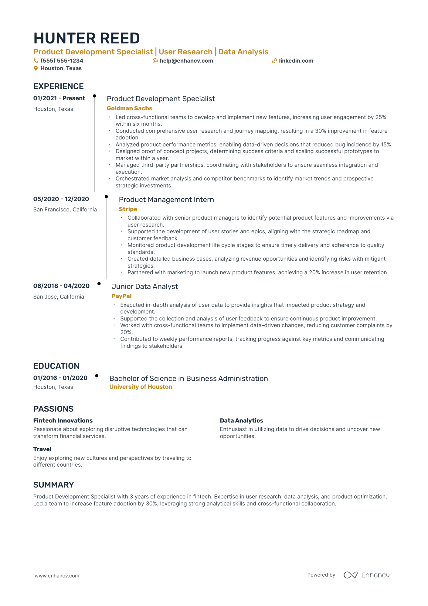 Partnership Business Owner resume example