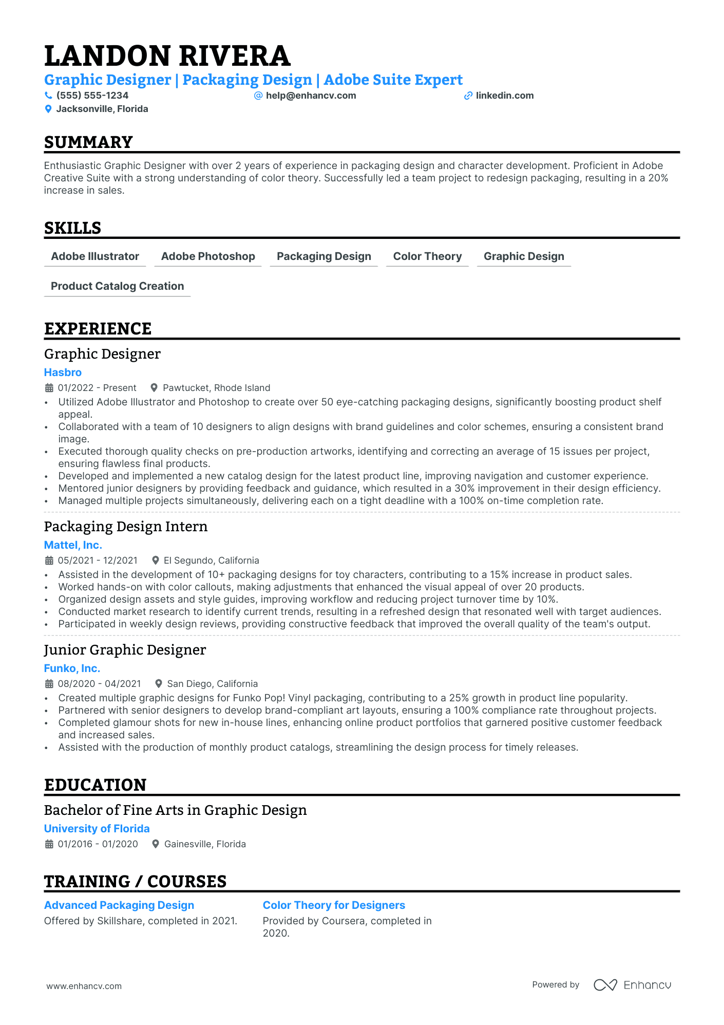 Artist resume example