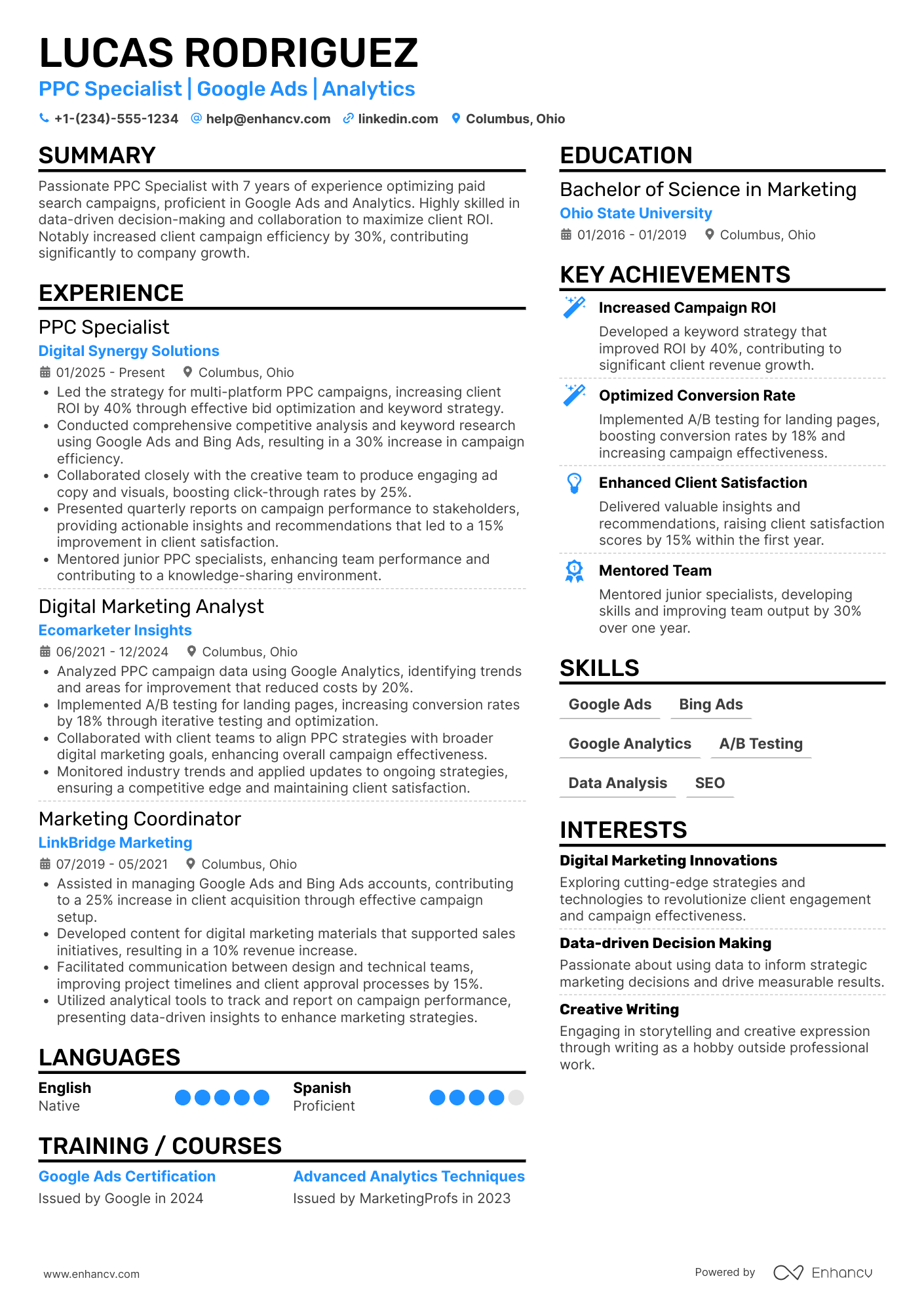 PPC Specialist resume example