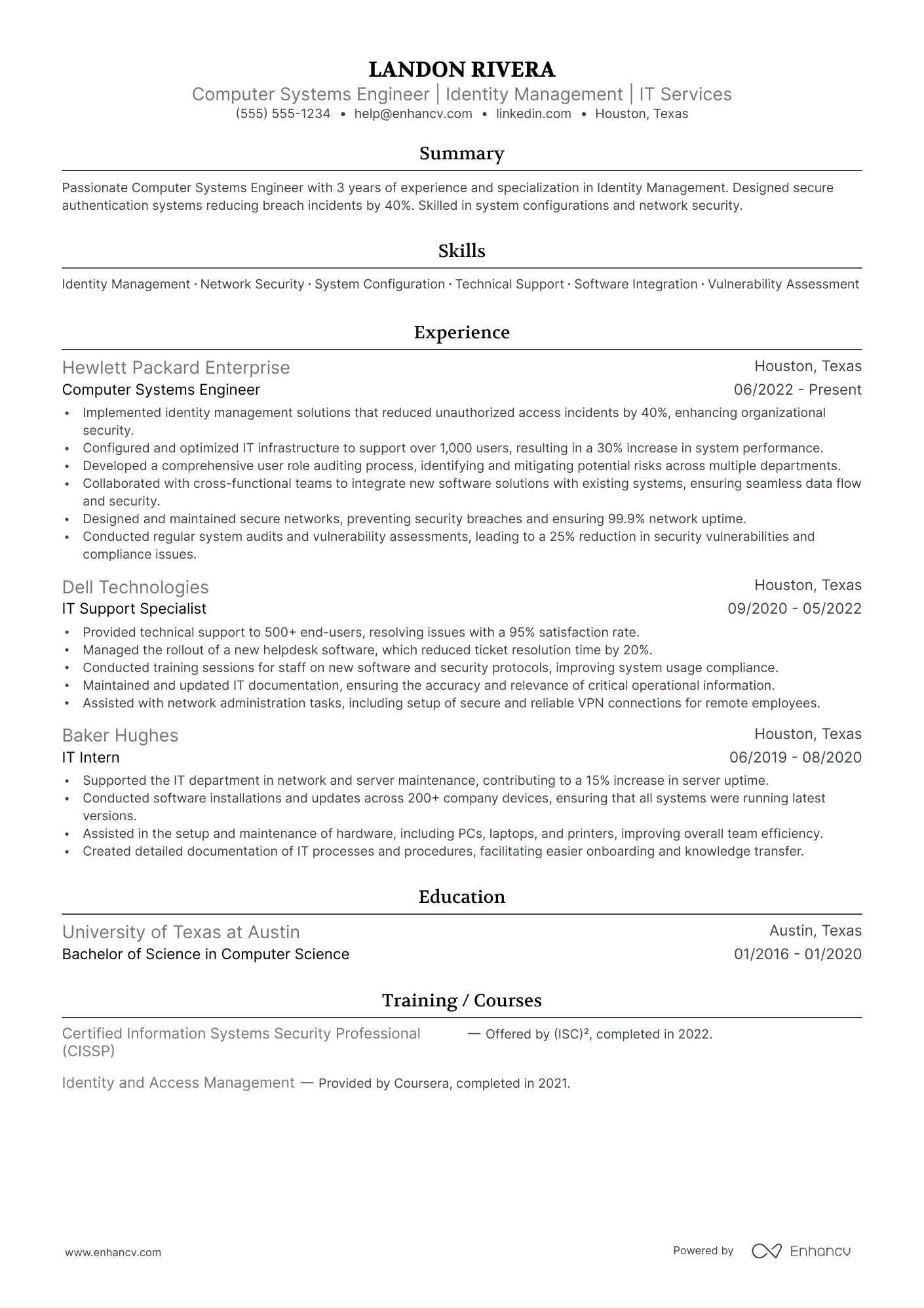 Systems Integration Engineer resume example