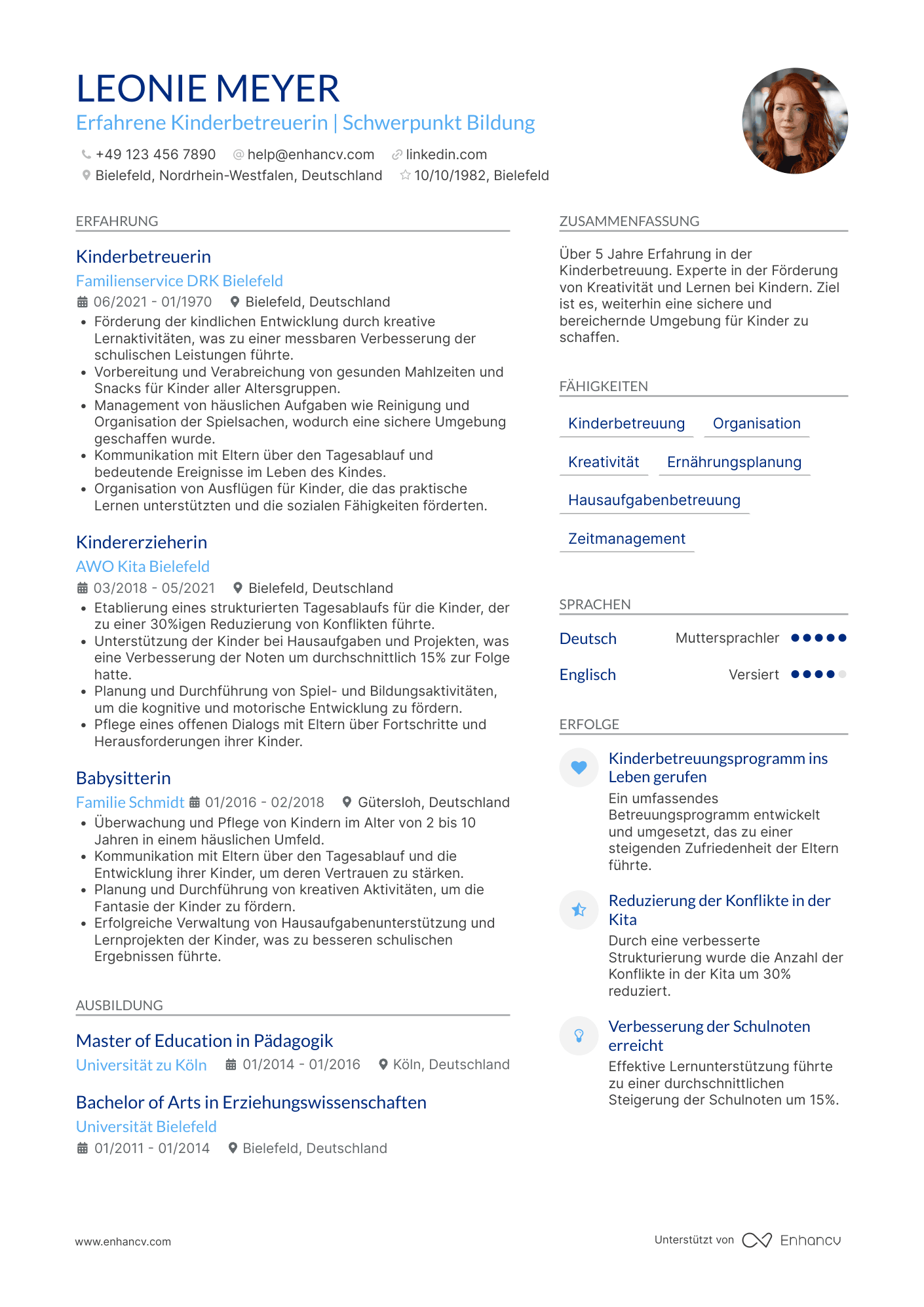 Babysitter CV