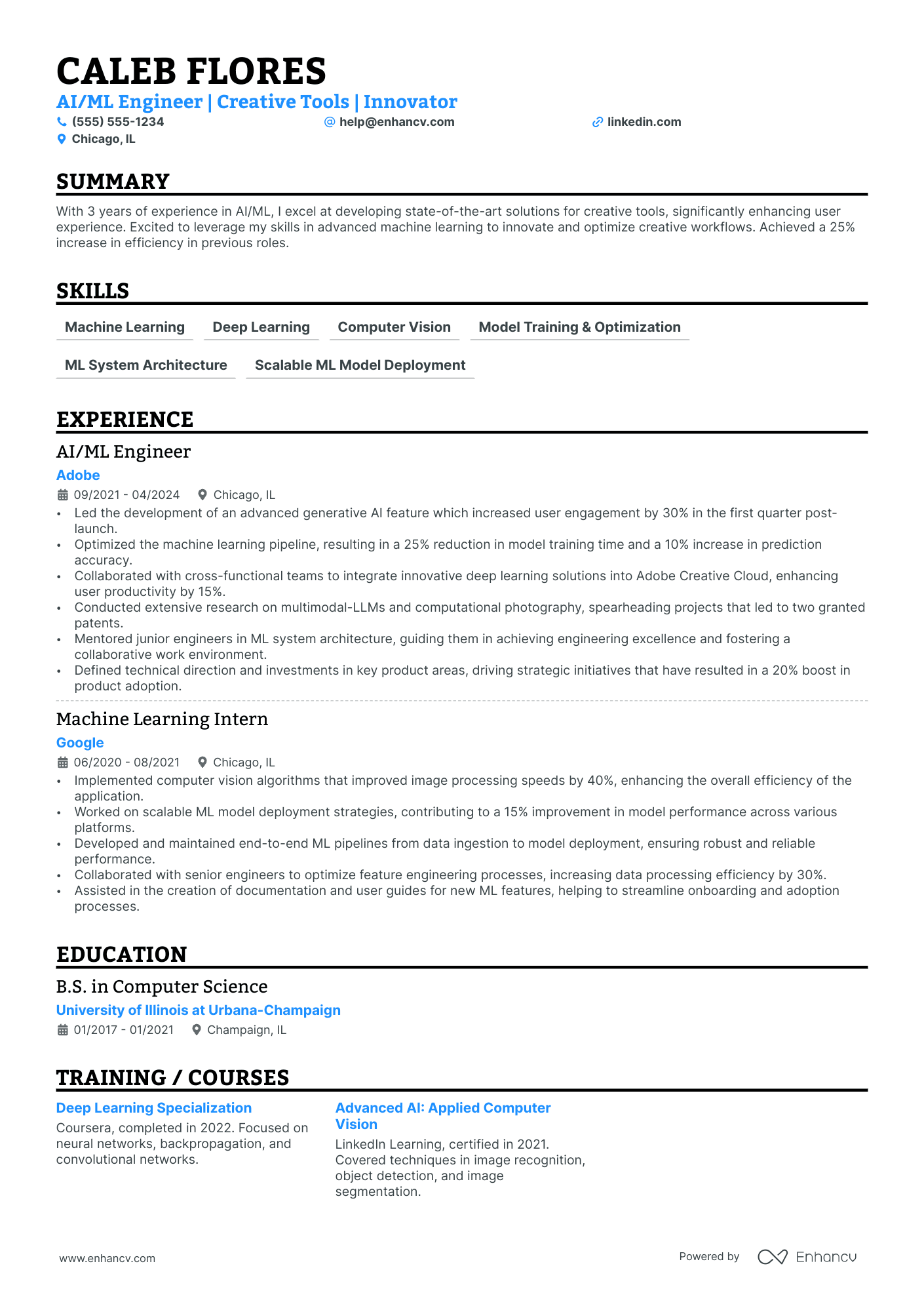 Machine Learning Solutions Architect resume example