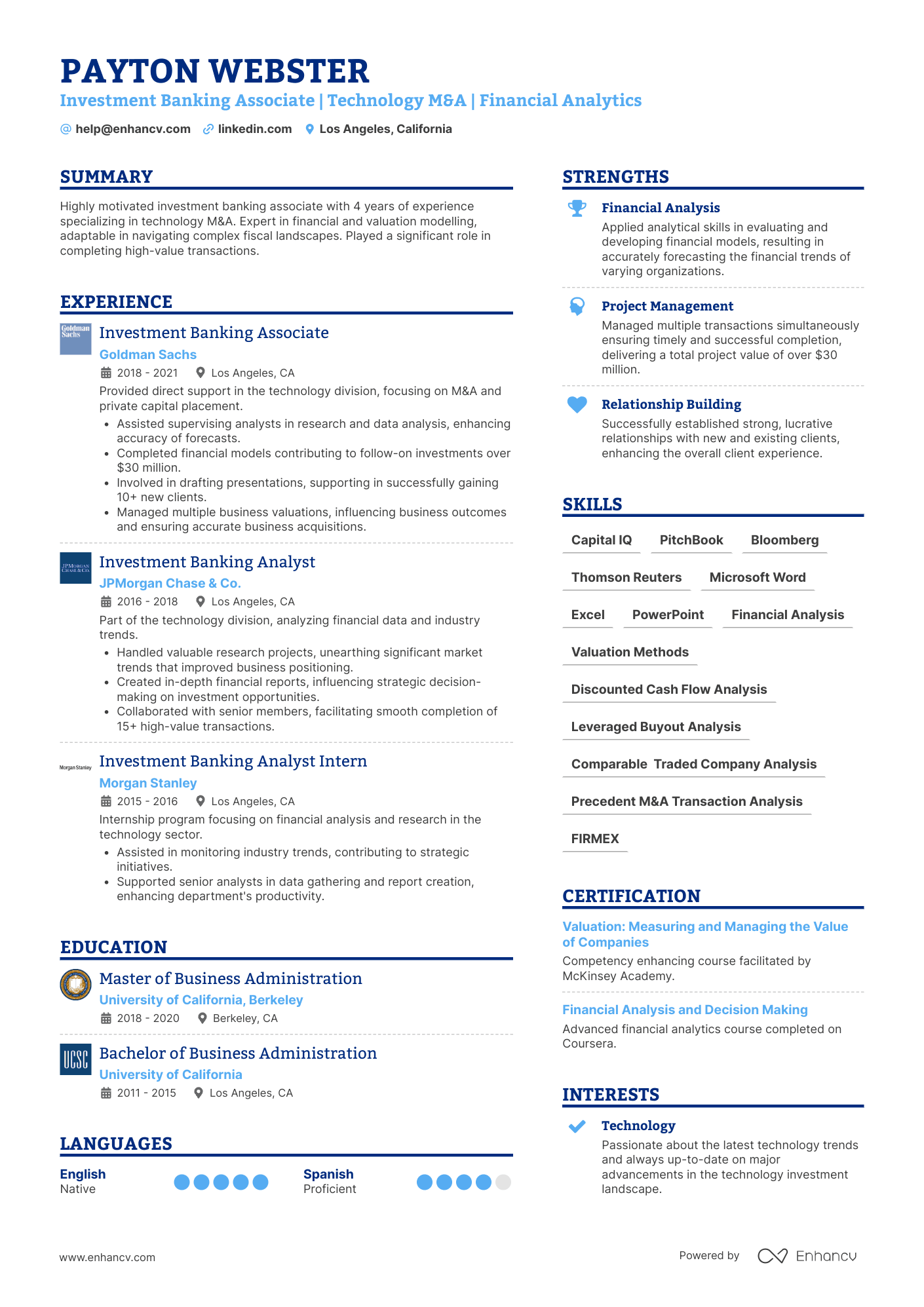 A double column timeline resume template with company logos