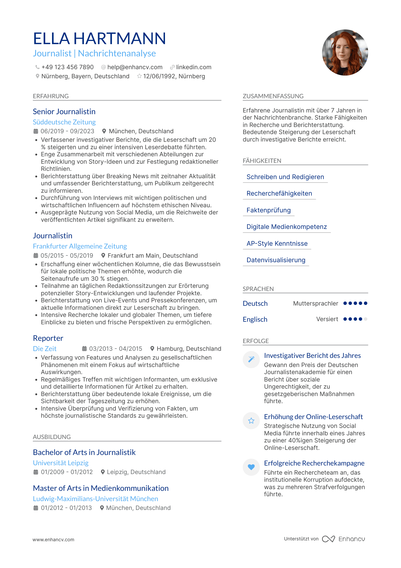 Journalist CV