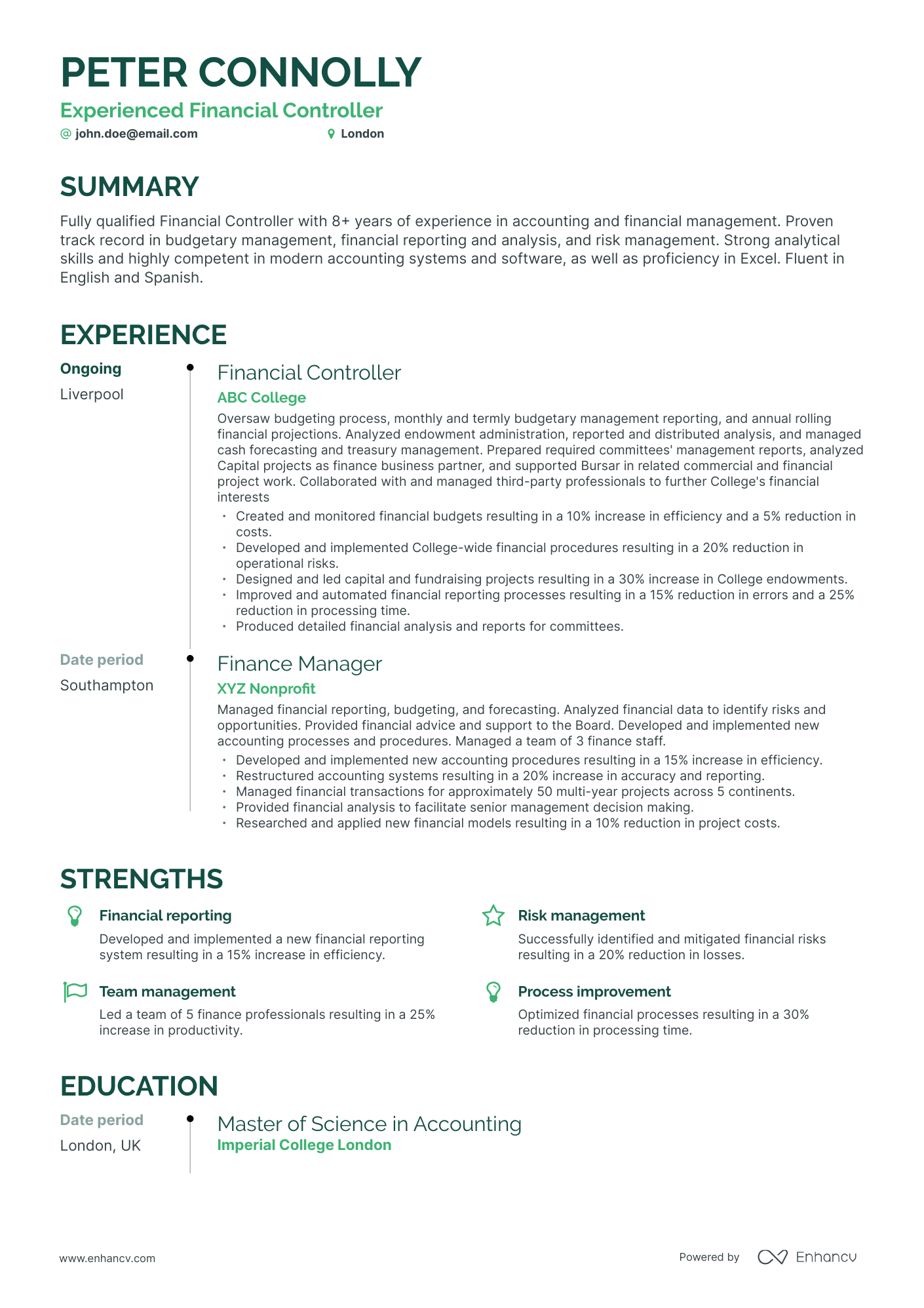 3 Financial Controller CV Examples For 2023   Image 