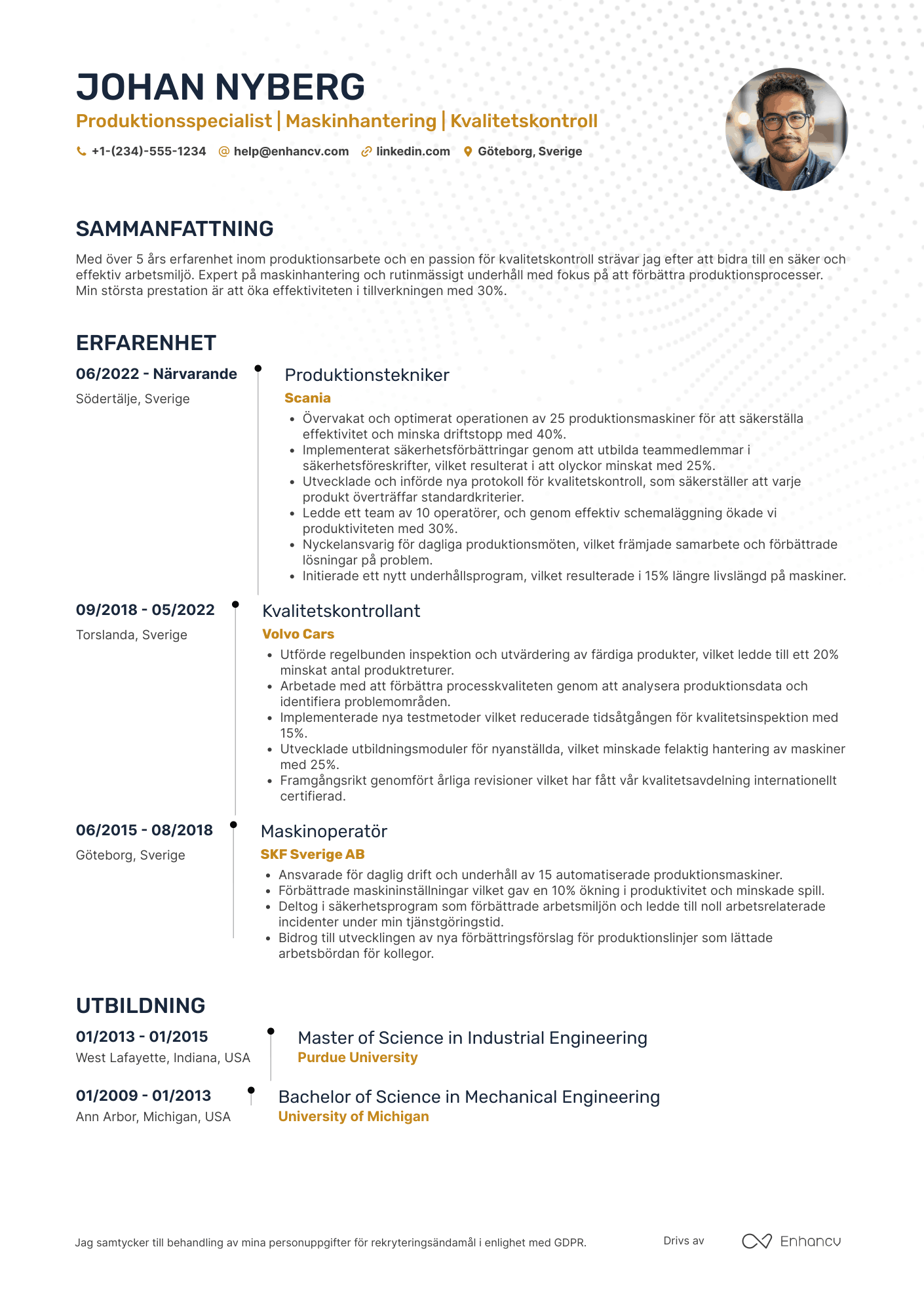 Fabriksarbetare CV