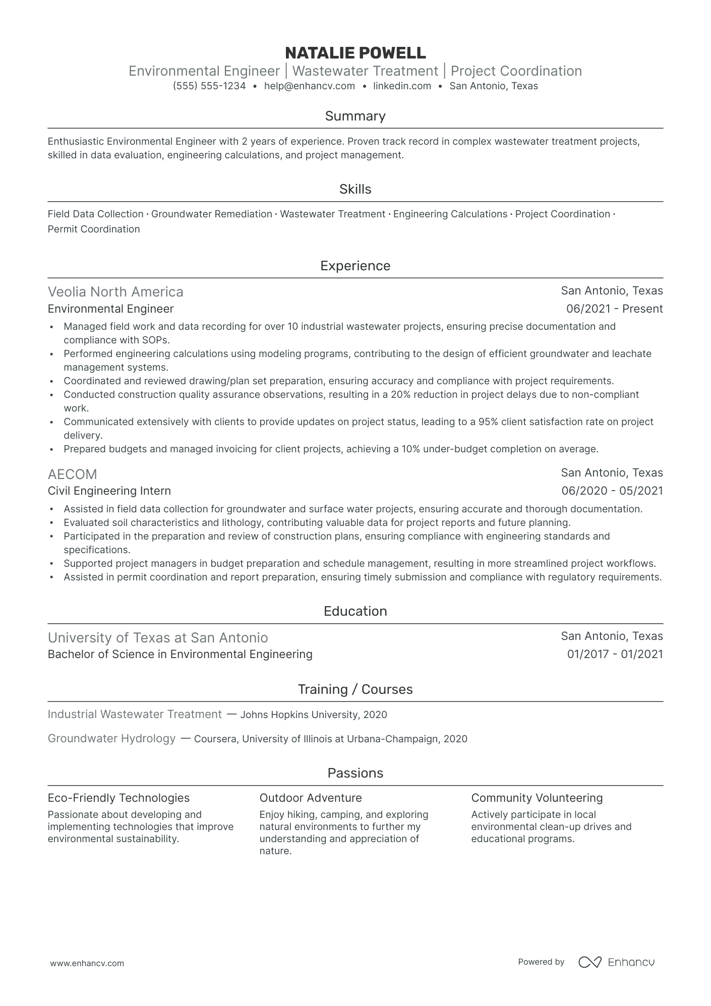 Assistant Chemical Engineer resume example