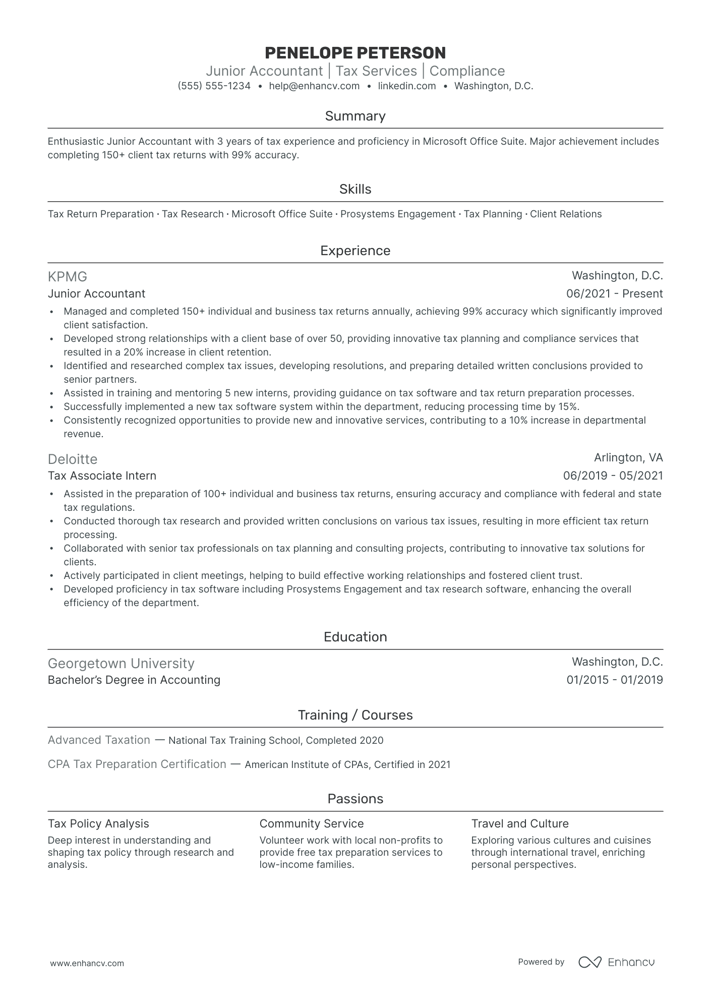 Tax Accountant Manager resume example