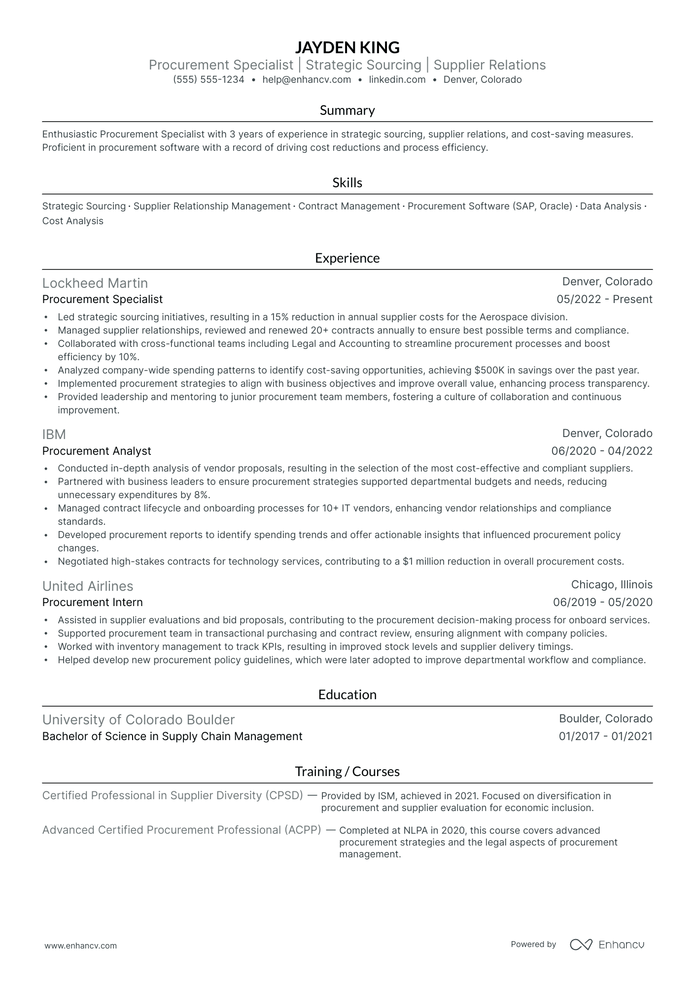 Assistant Purchasing Manager resume example