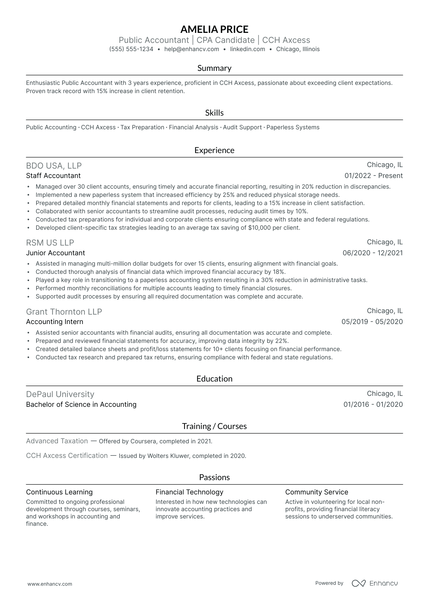 Freelance Tax Preparer resume example