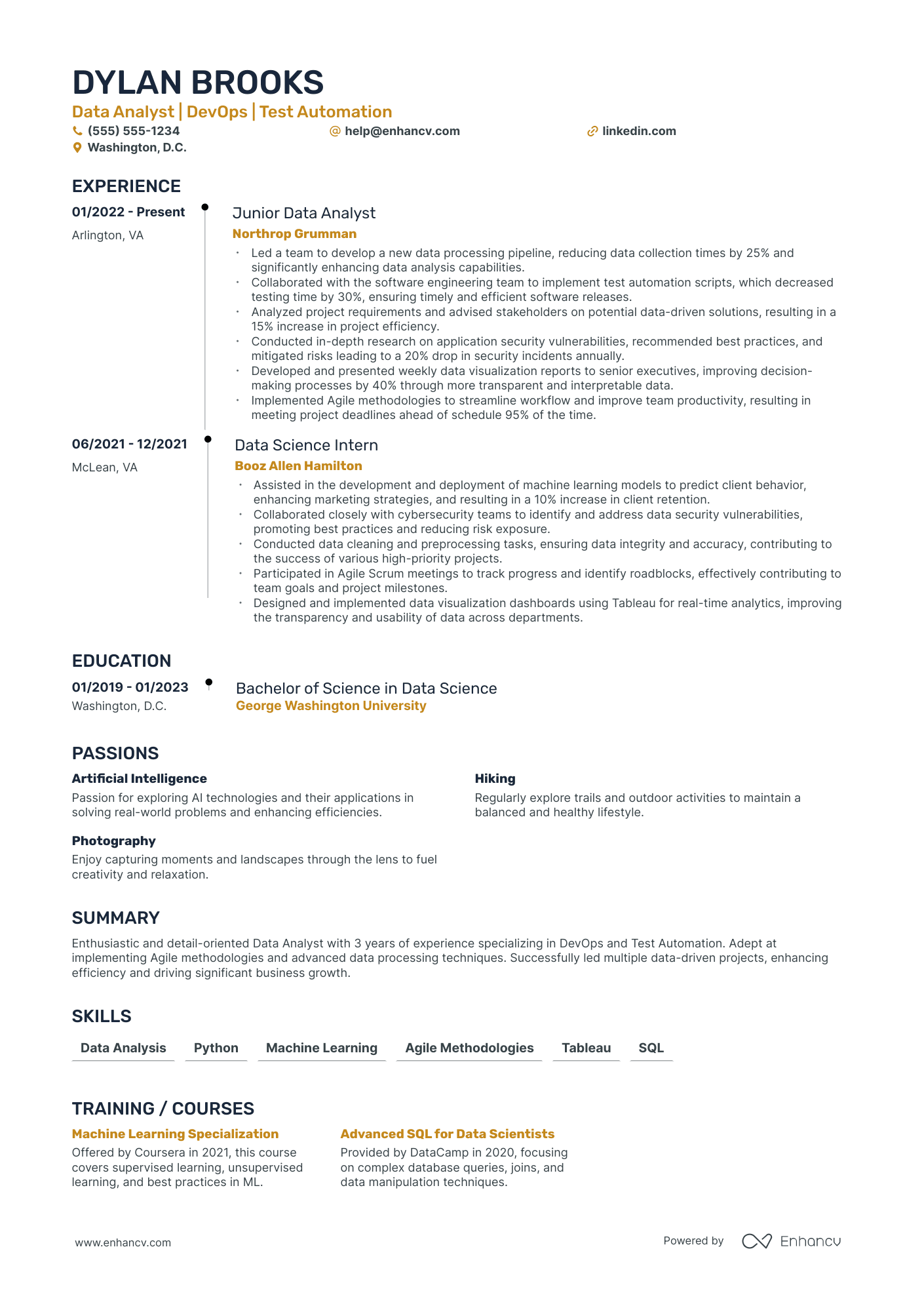 Consulting Business Analyst resume example