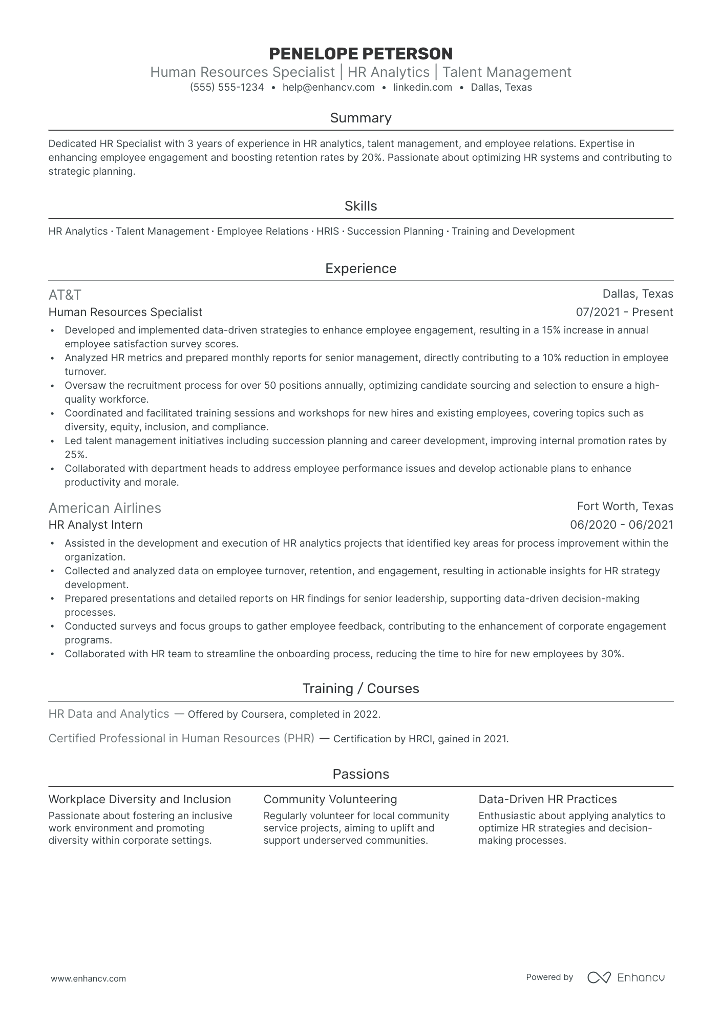 Deputy Chief People Officer resume example