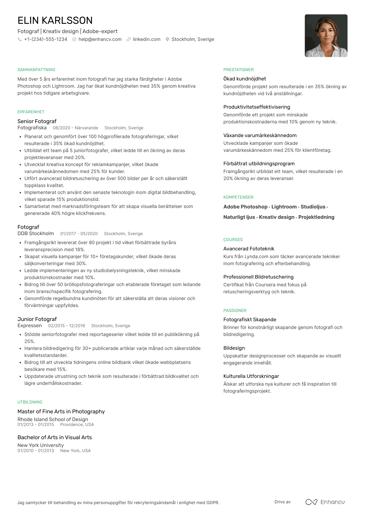 Fotograf CV