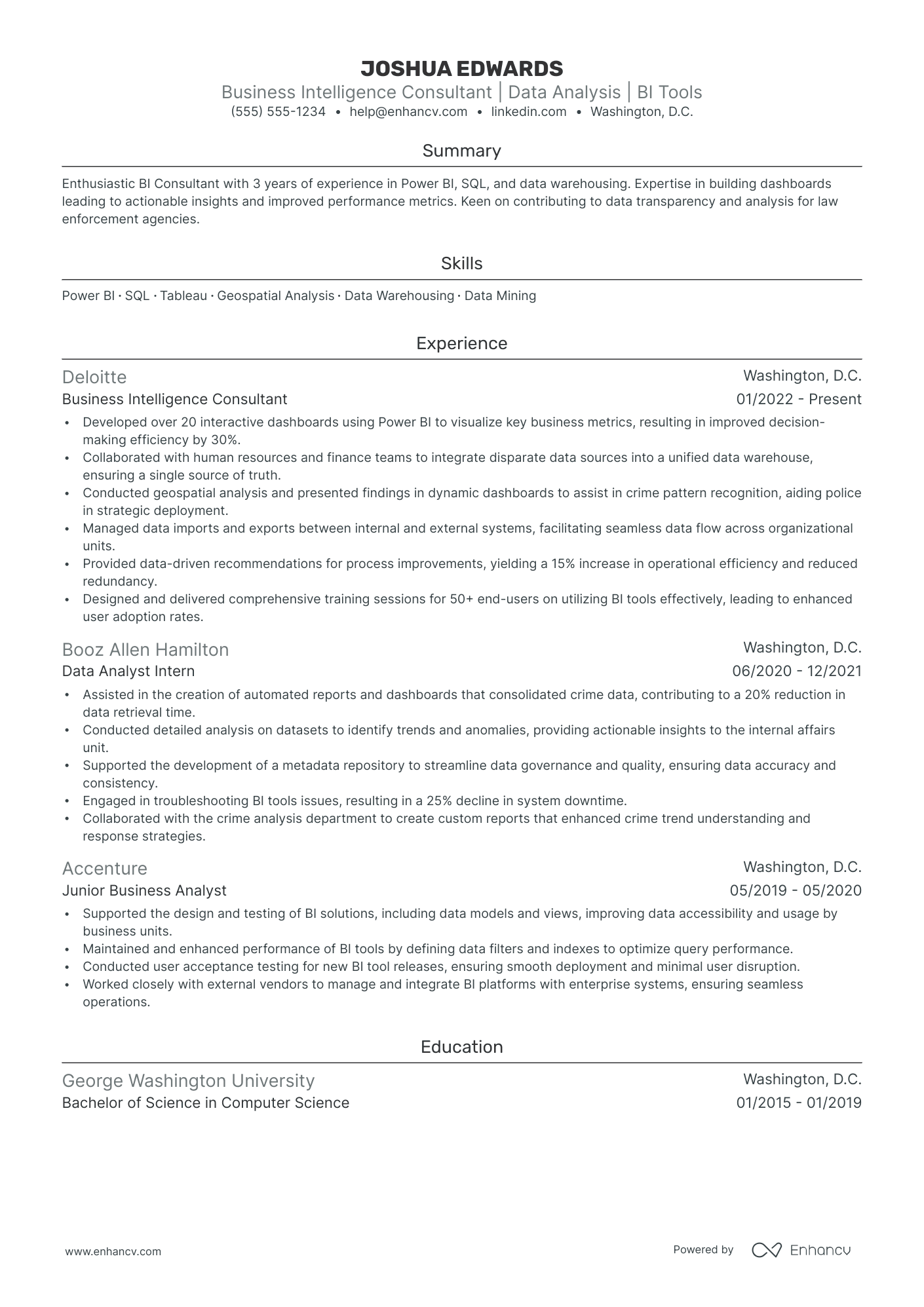 Software Developer Consultant resume example