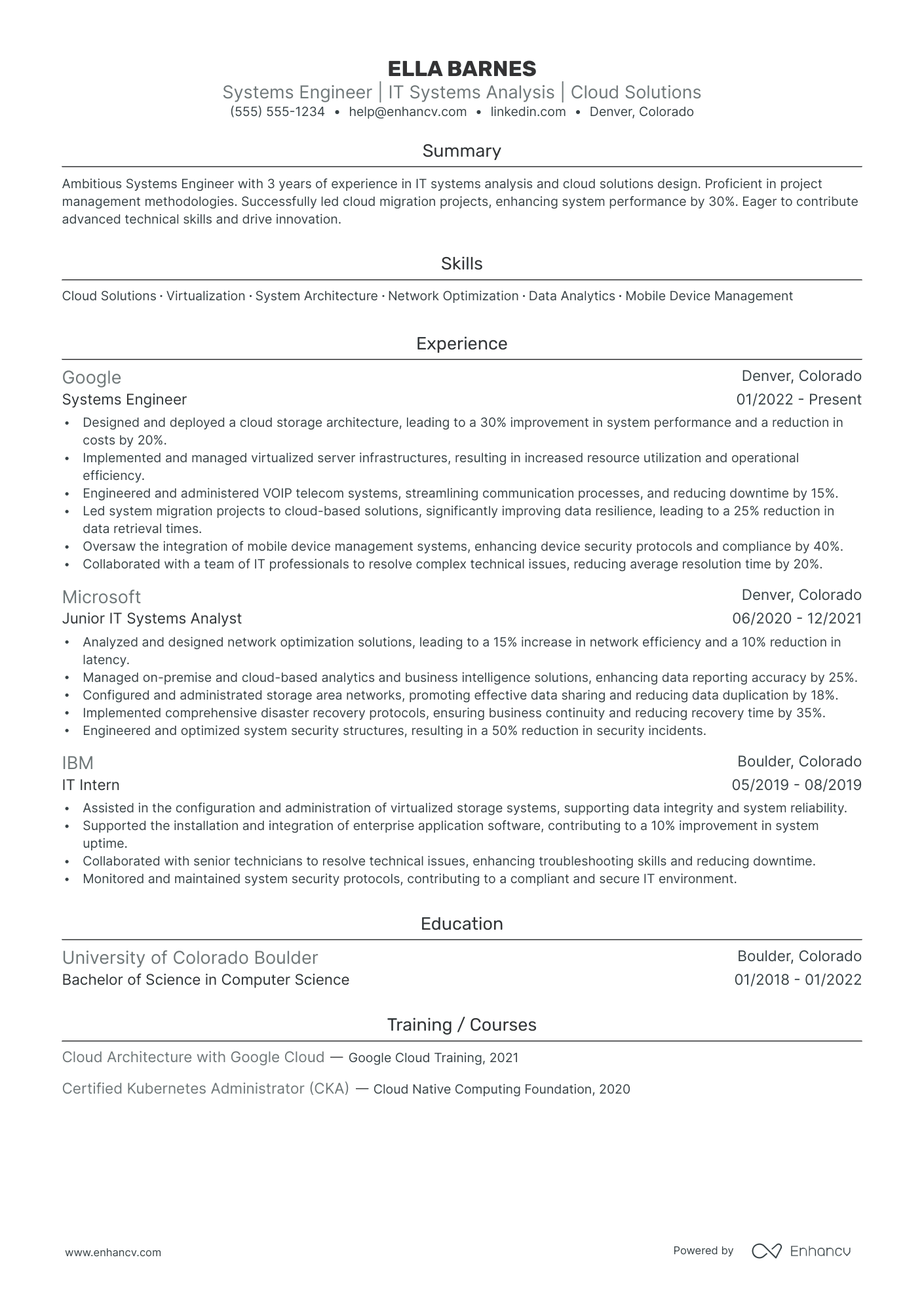 Systems Integration Analyst resume example