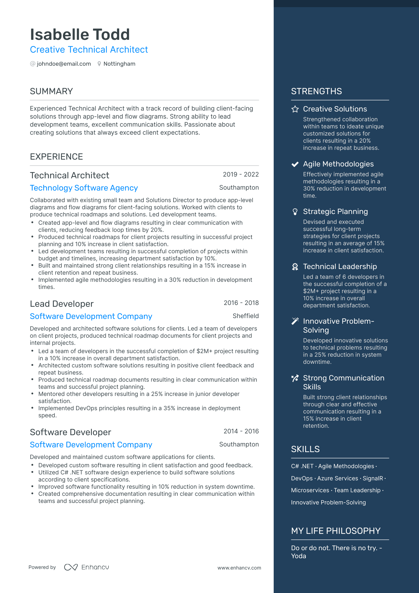 3 Software Architect CV Examples for 2023