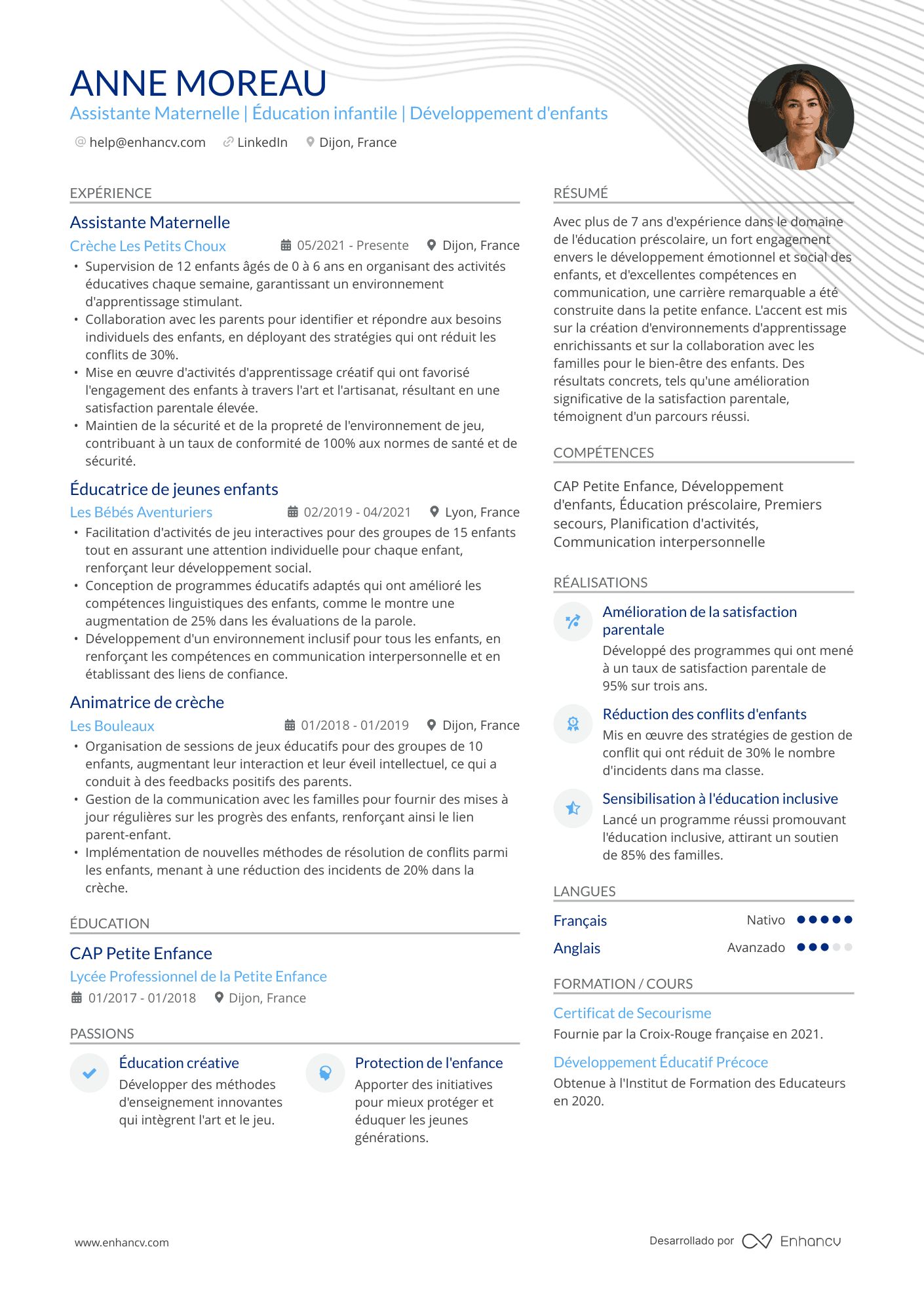 assistante maternelle CV