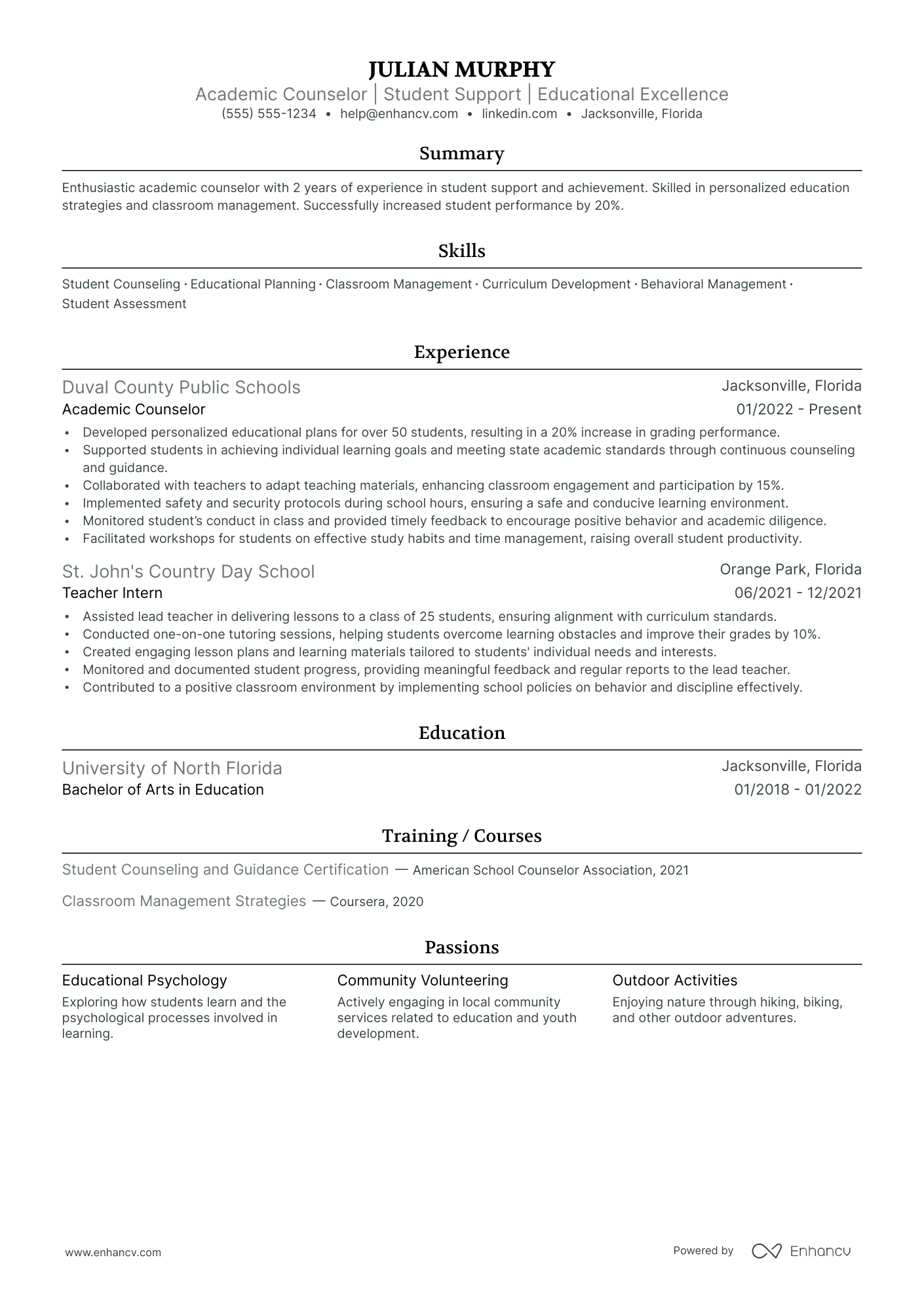 Music Teacher resume example