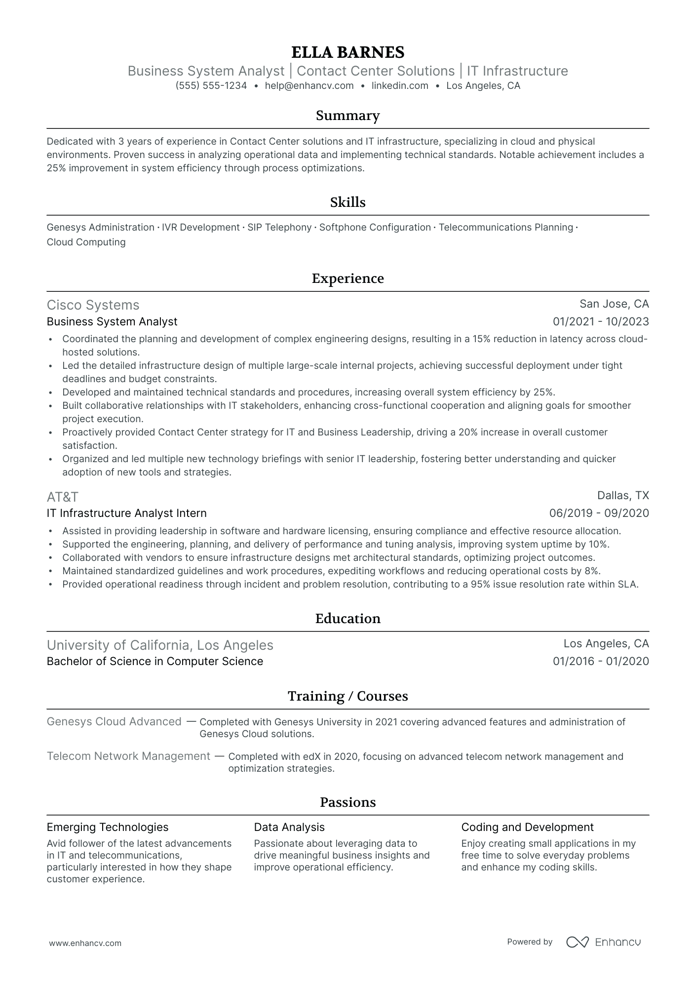 Senior Systems Analyst resume example