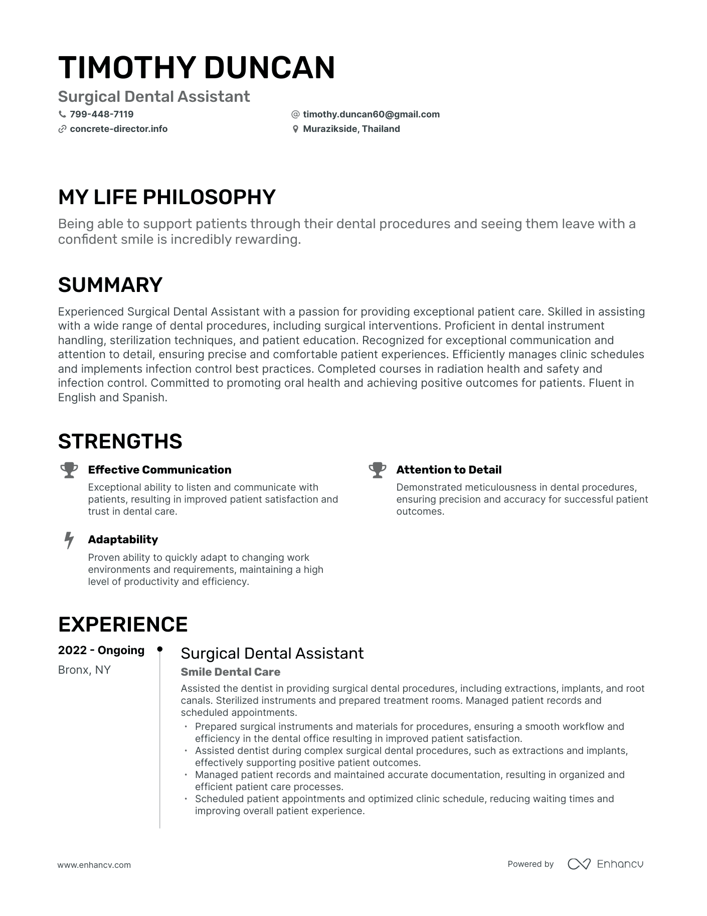 Creative Surgical Dental Assistant Resume Example