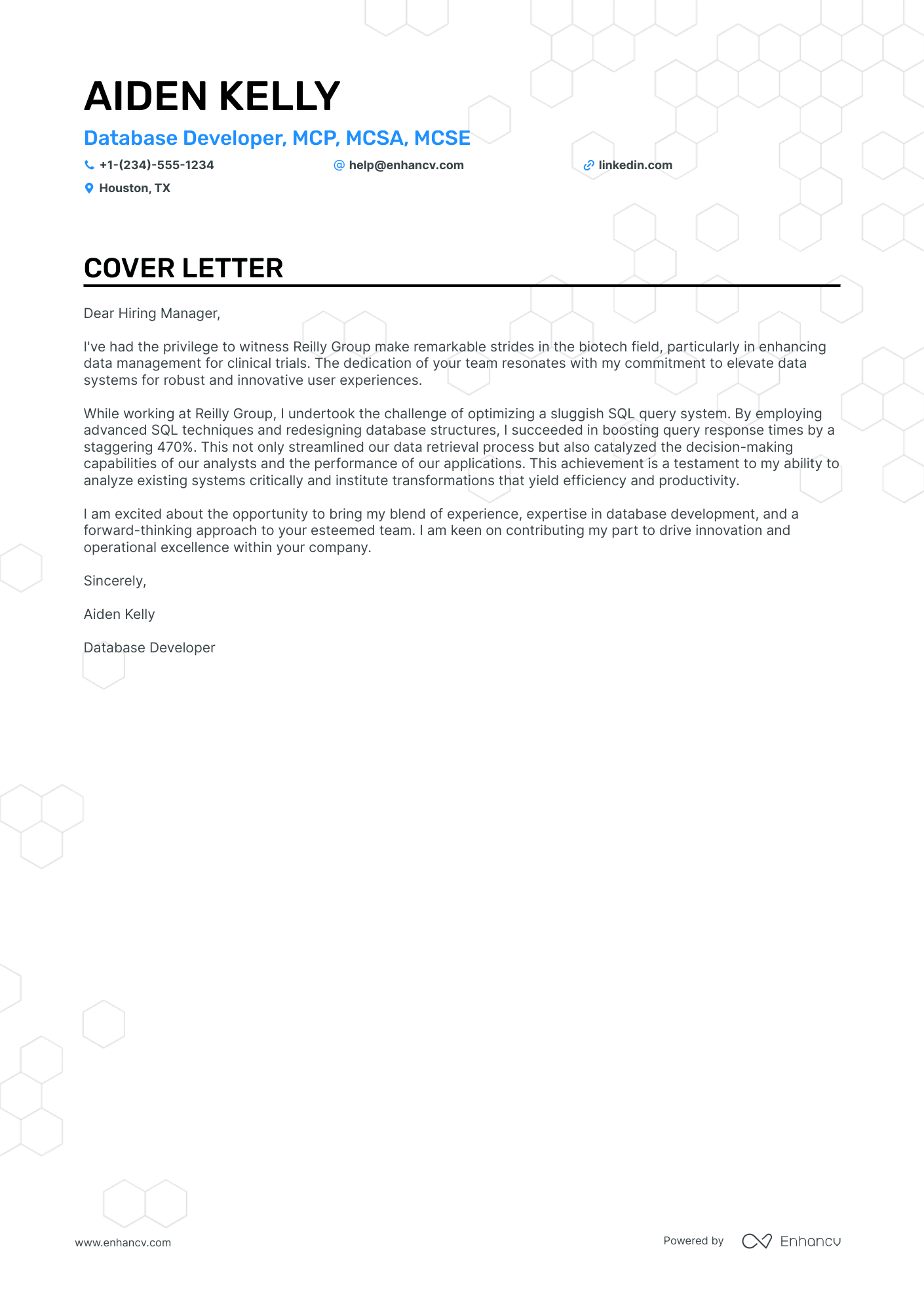 MongoDB cover letter