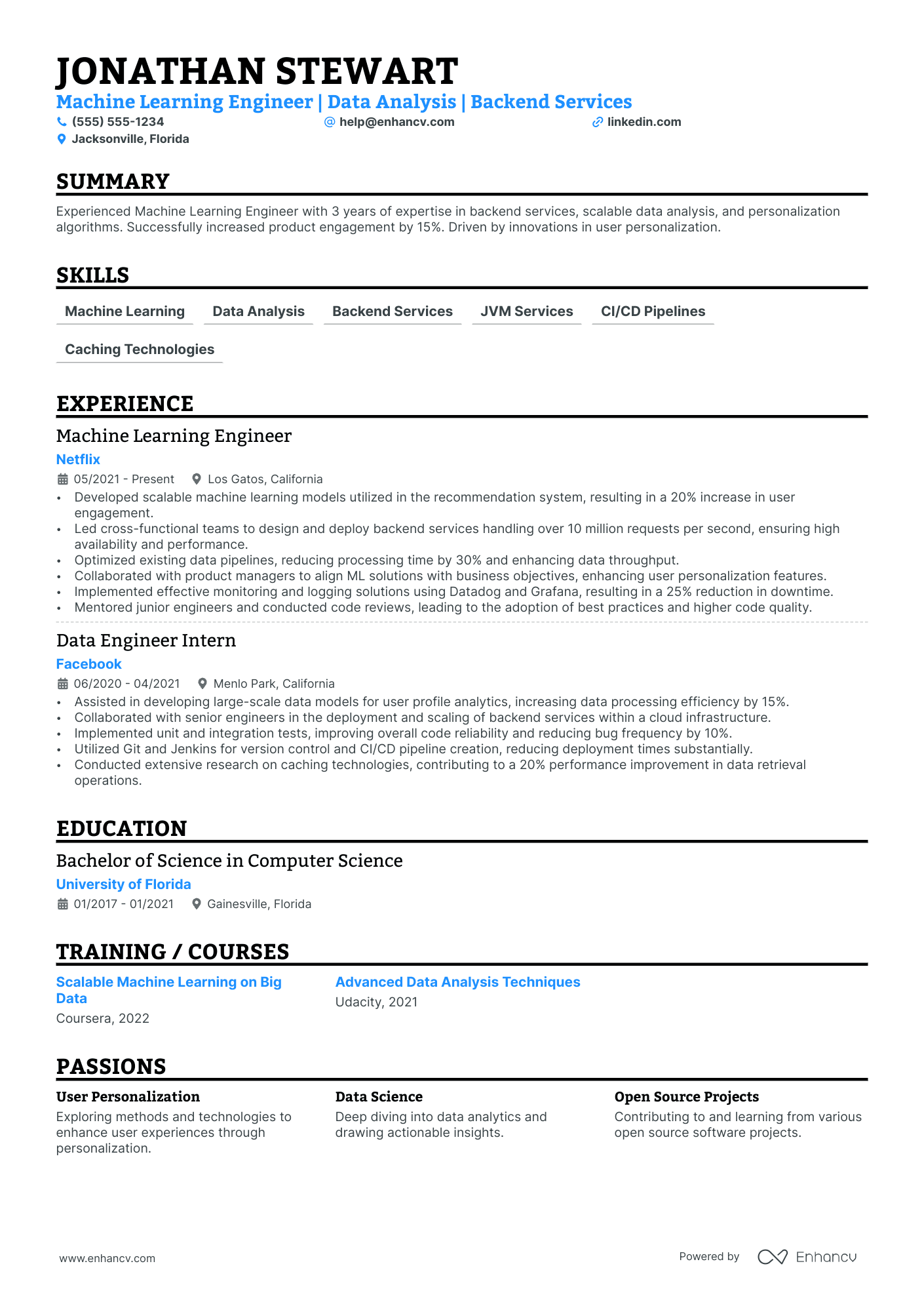 Lead Machine Learning Engineer resume example