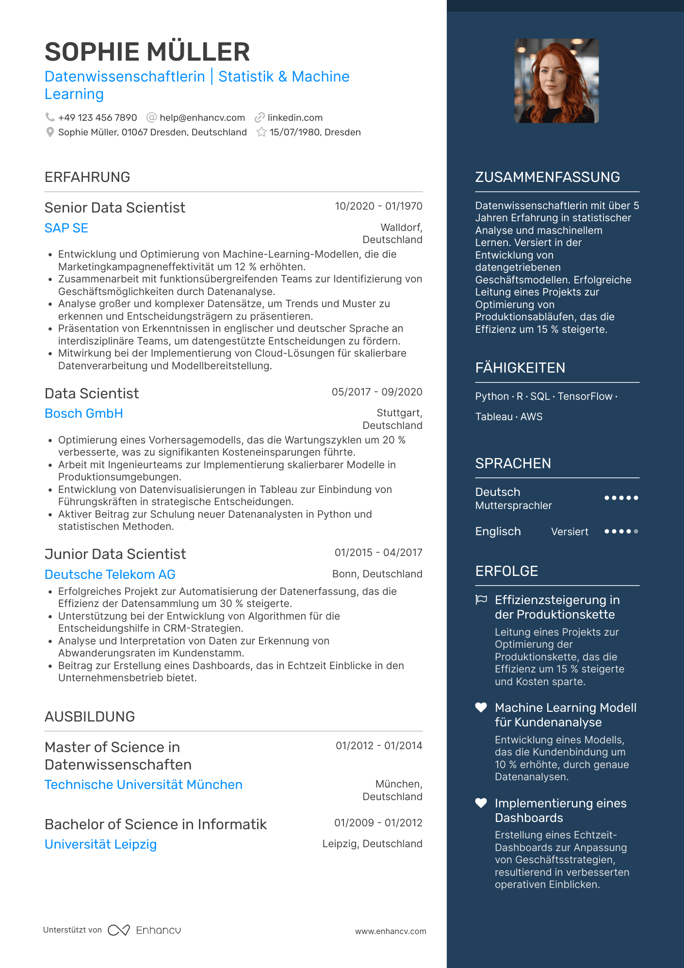 Datenwissenschaftler CV