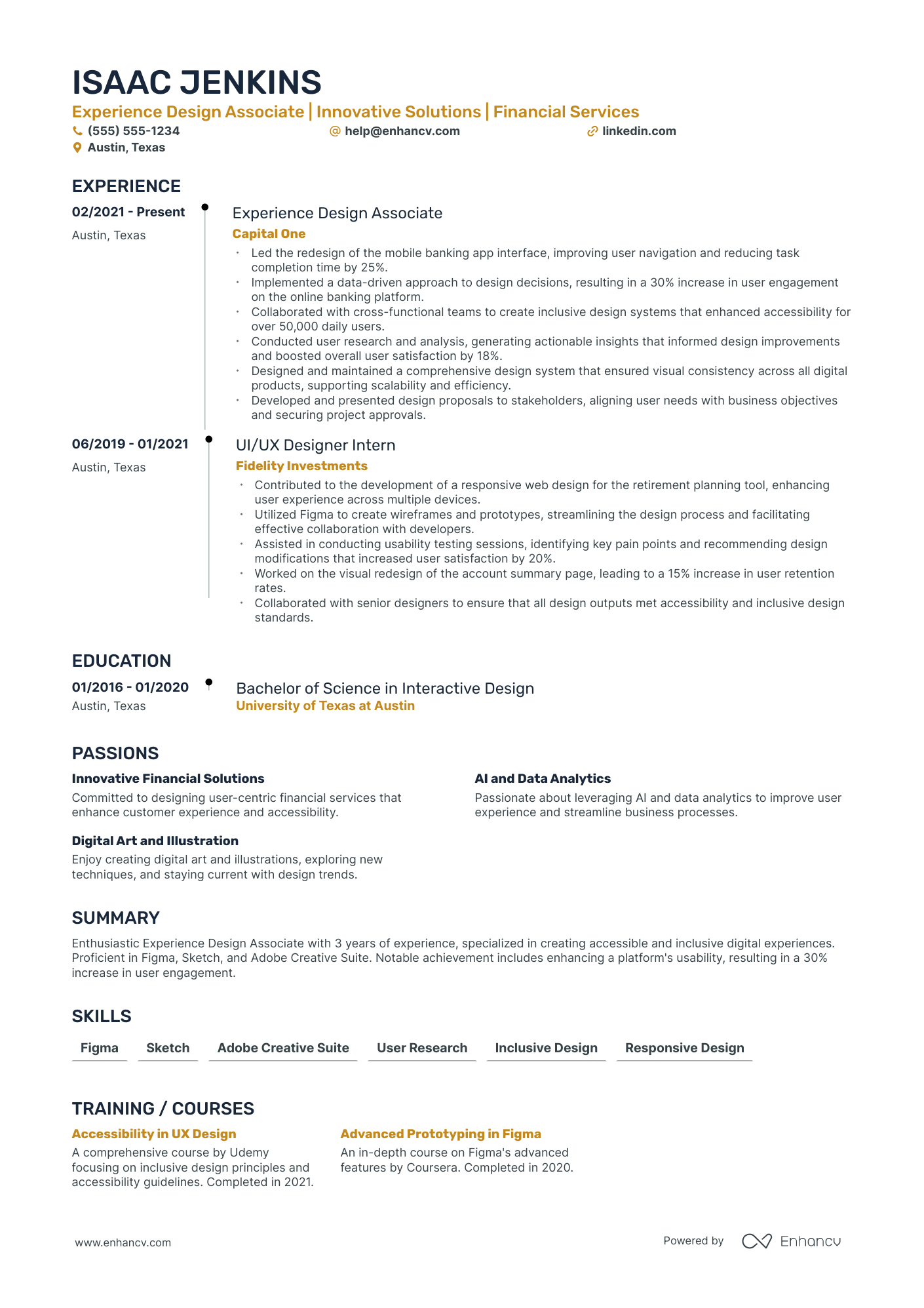 Web UI Designer resume example